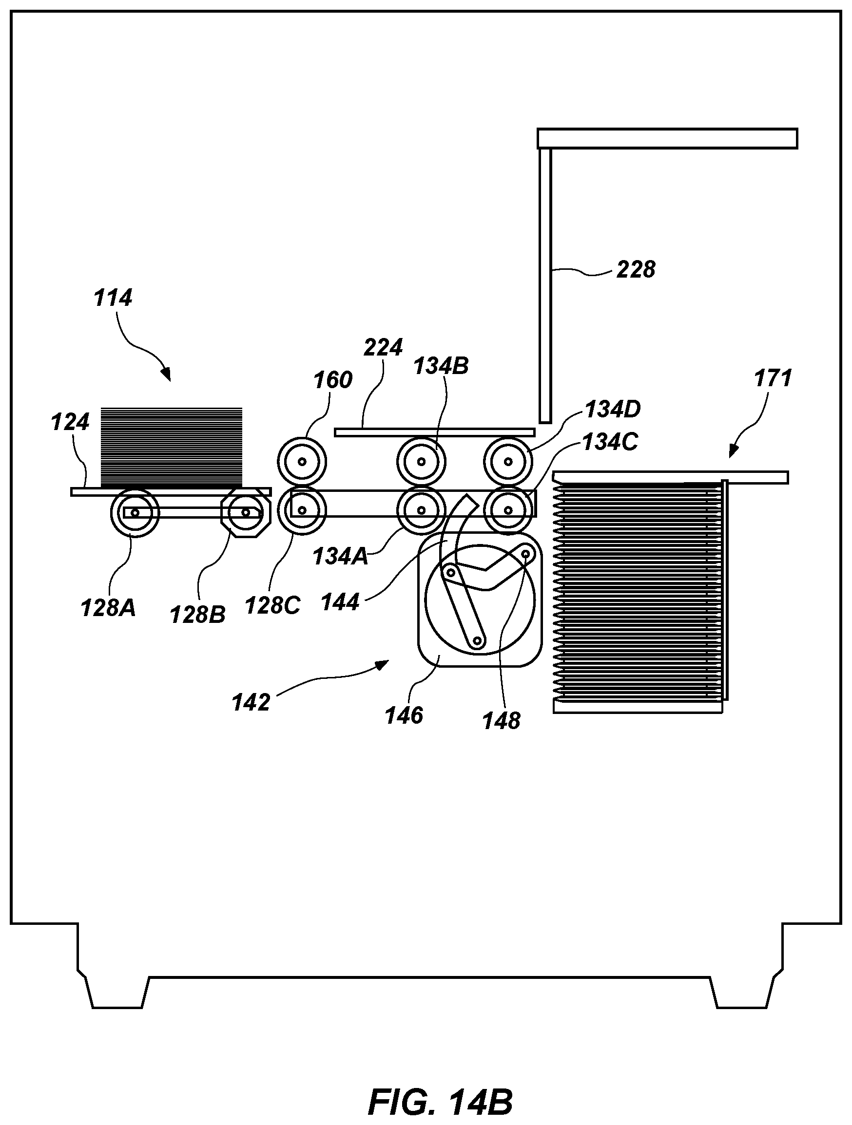 Patent US12097423 Figure 14 – Automatic card shufflers and related methods of automatic jam recovery