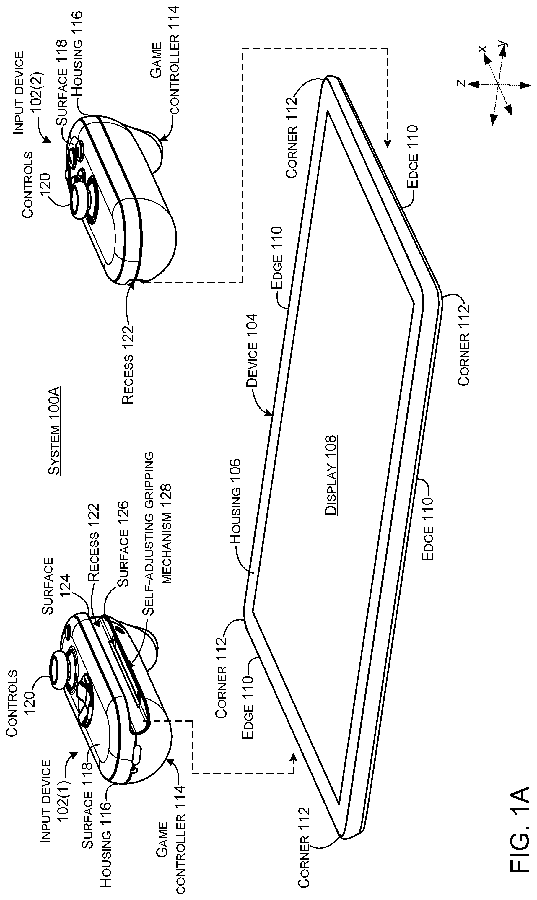 Patent US12097425 — Adaptable input devices — Figure 1