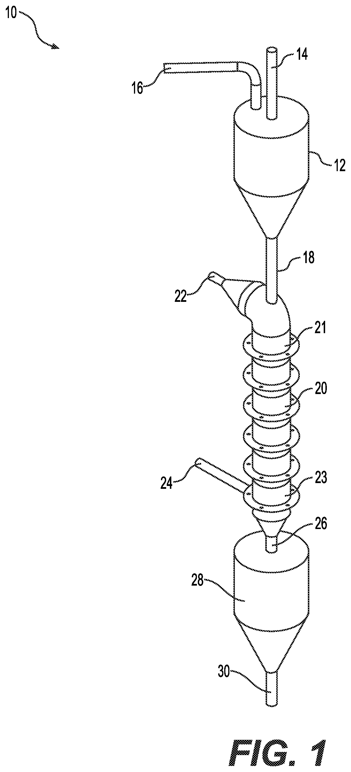 Patent US12097489 — Expanded bed direct-contact system and heat exchanger and chemical reactor using the same — Figure 1