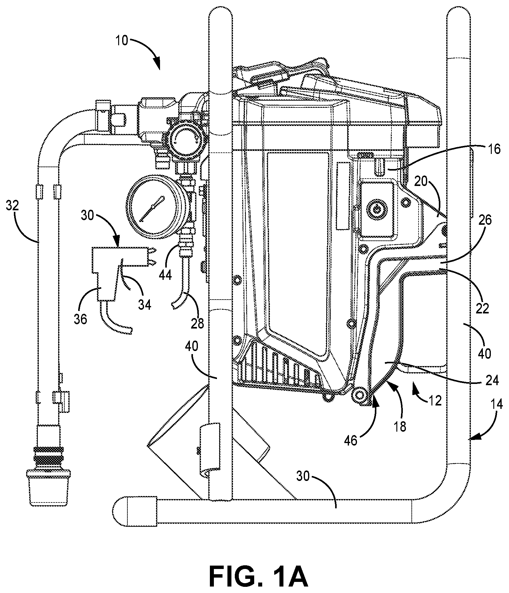 Patent US12097524 — Fluid sprayer with covered battery — Figure 1