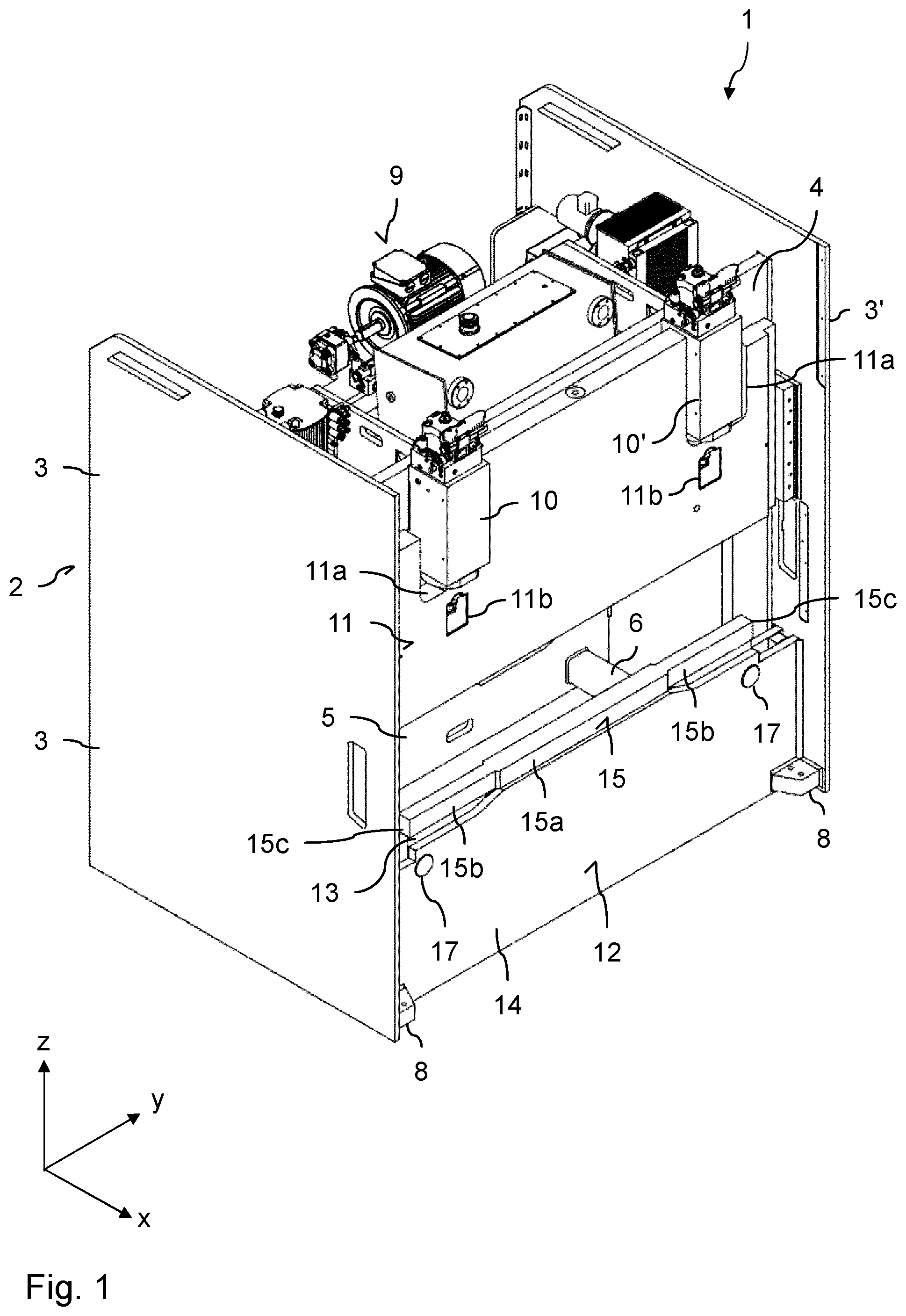 Patent US12097550 — Bending machine for bending workpieces, in particular a press brake — Figure 1