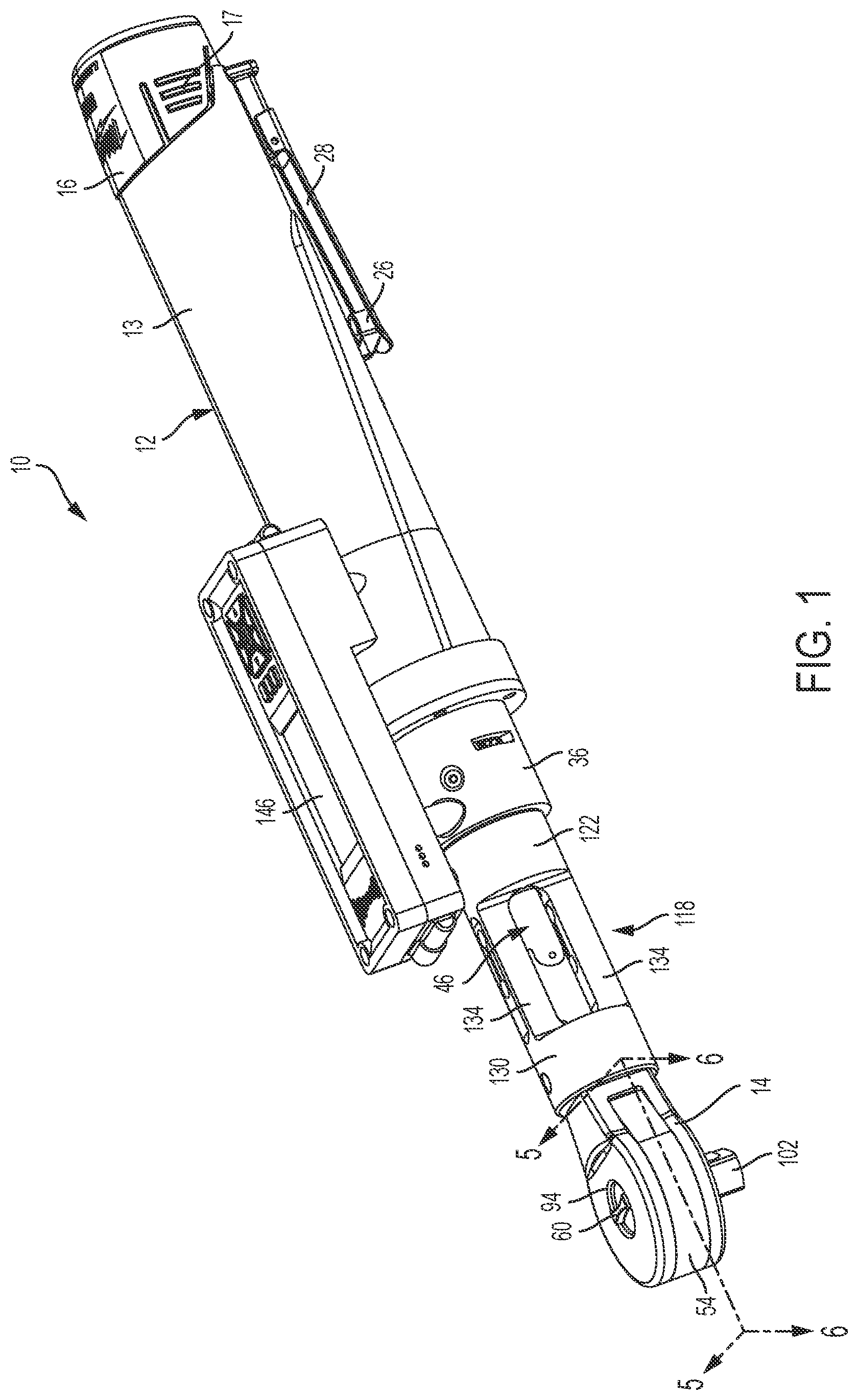 Patent US12097596 Figure 1 – Powered ratcheting torque wrench