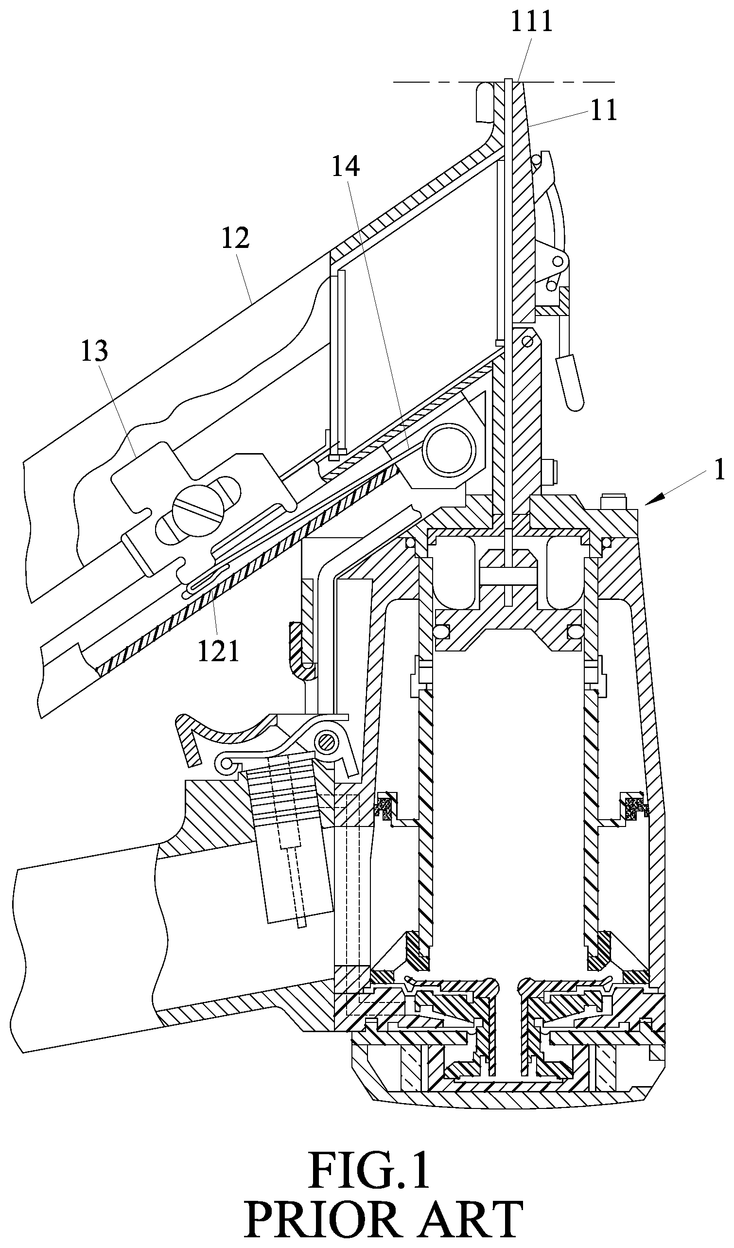 Patent US12097599 — Dustproof magazine for nail gun — Figure 1