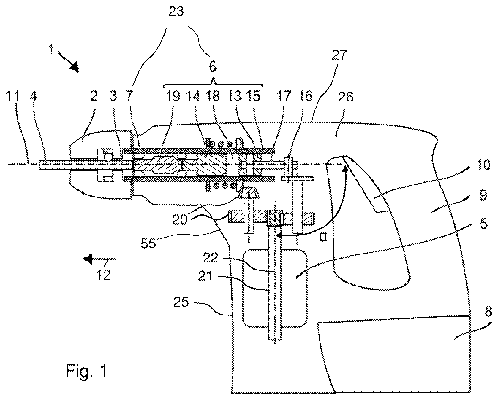 Patent US12097602 — Hand-held power tool and production method for a hand-held power tool — Figure 1