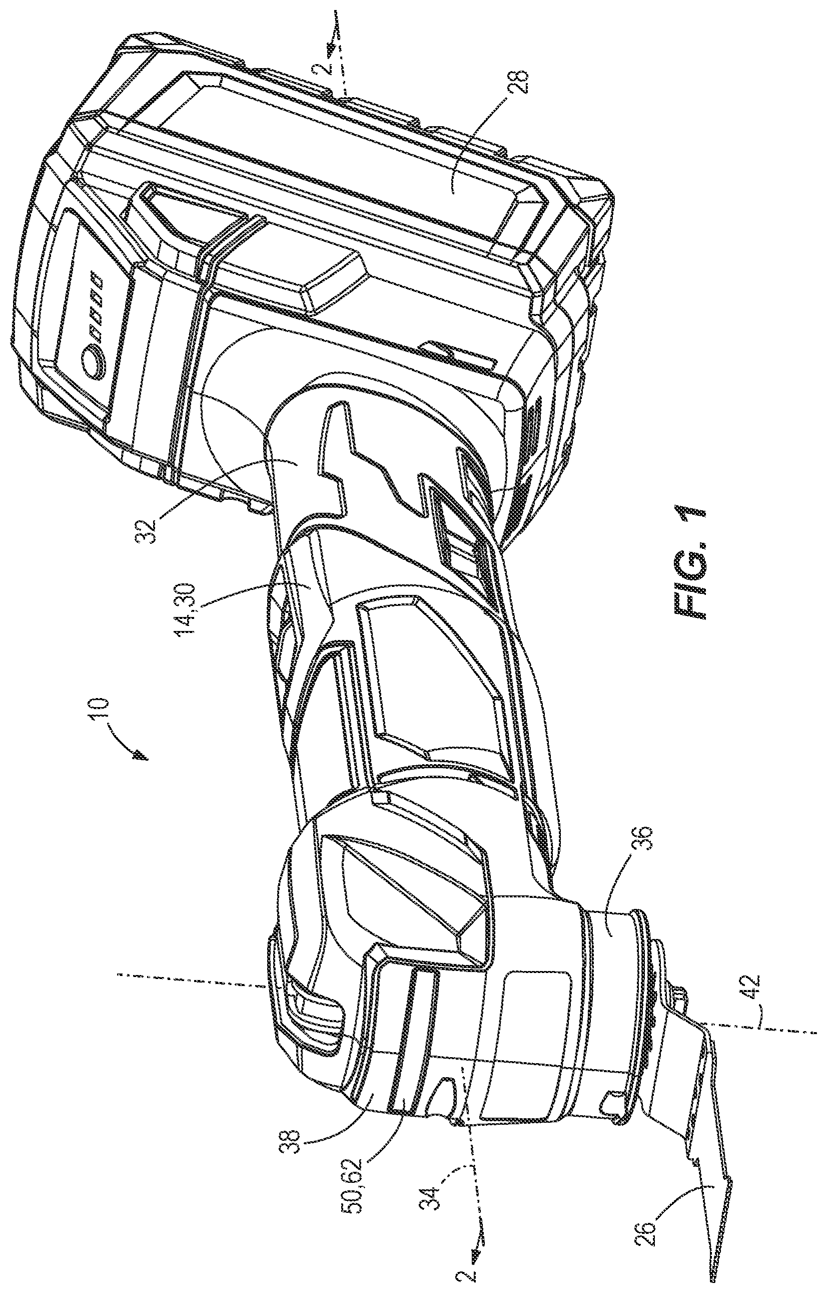 Patent US12097603 — Oscillating power tool with lighting assembly — Figure 1