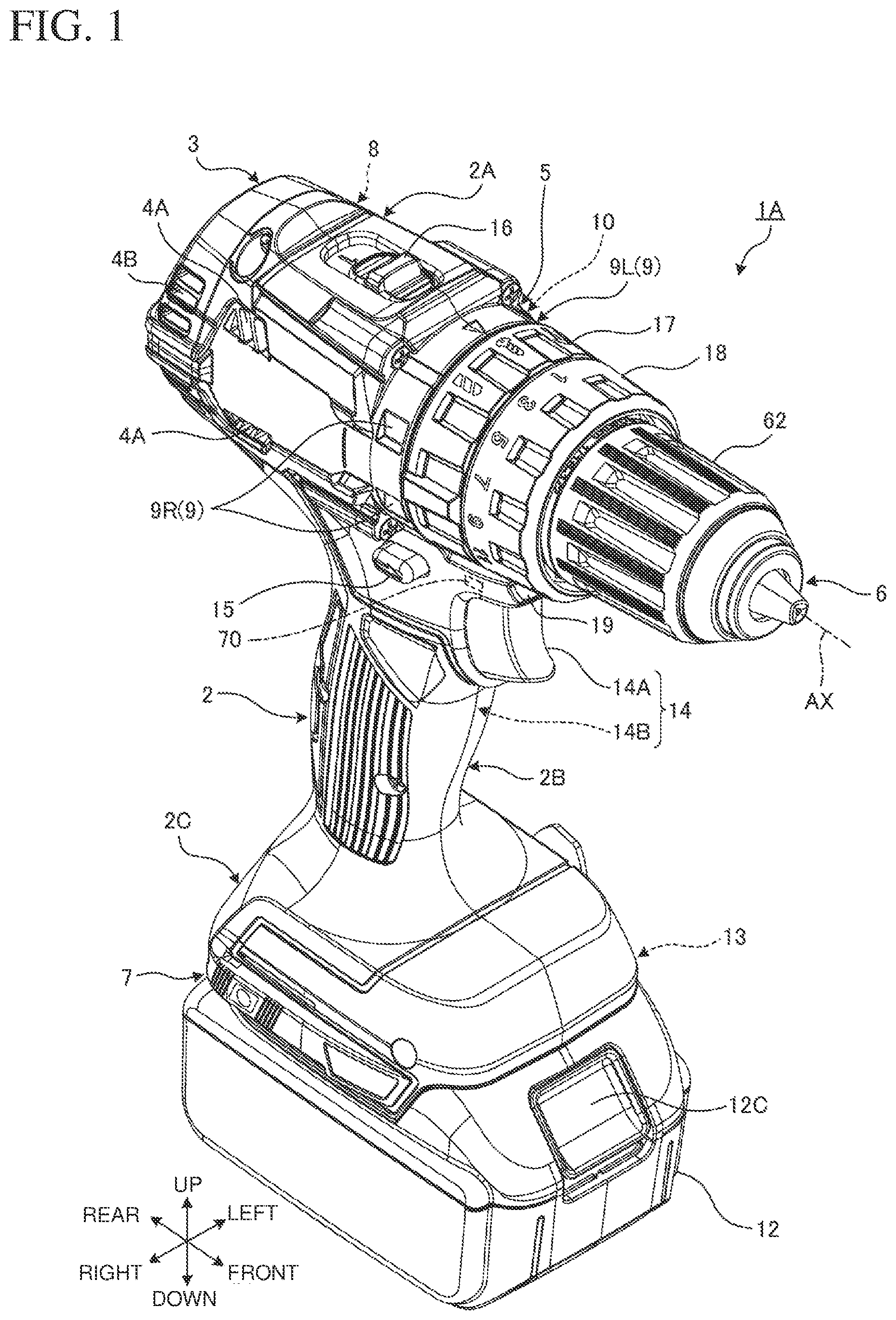 Patent US12097604 — Electric power tool and auxiliary handle — Figure 1