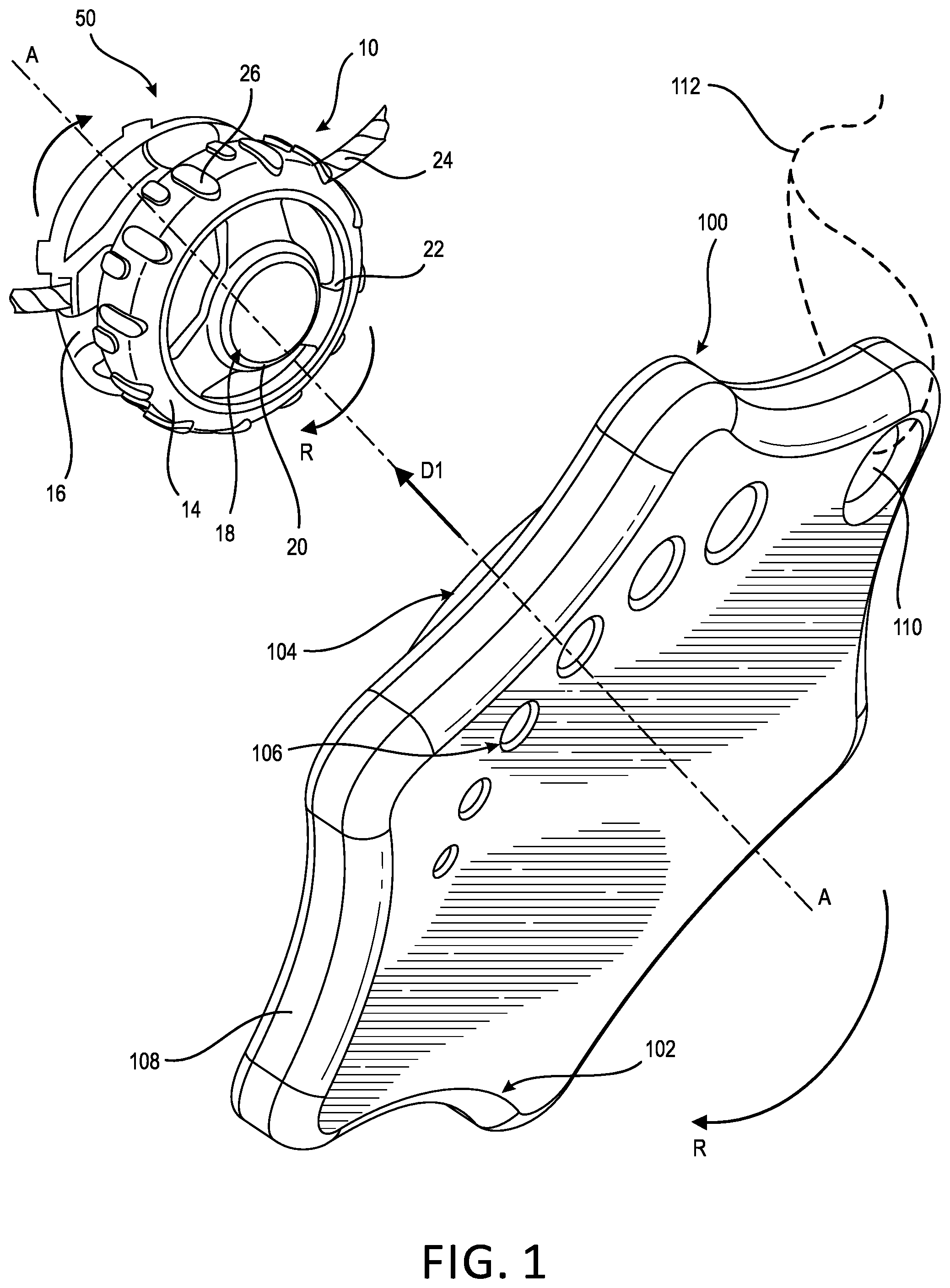 Patent US12097605 — Adapter for a rotary device — Figure 1