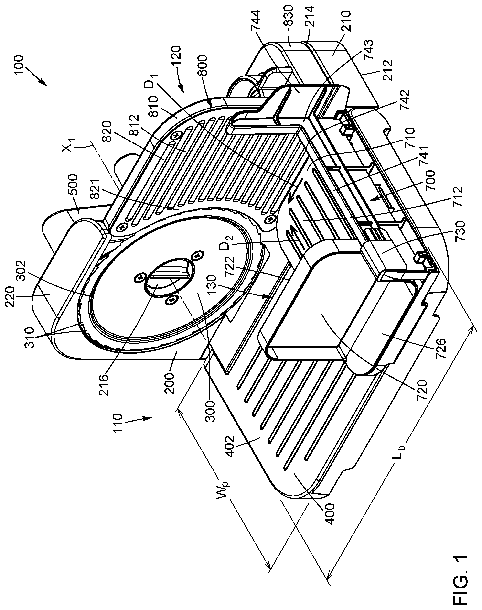 Patent US12097630 — Foldable manual food-slicing apparatus and corresponding method — Figure 1