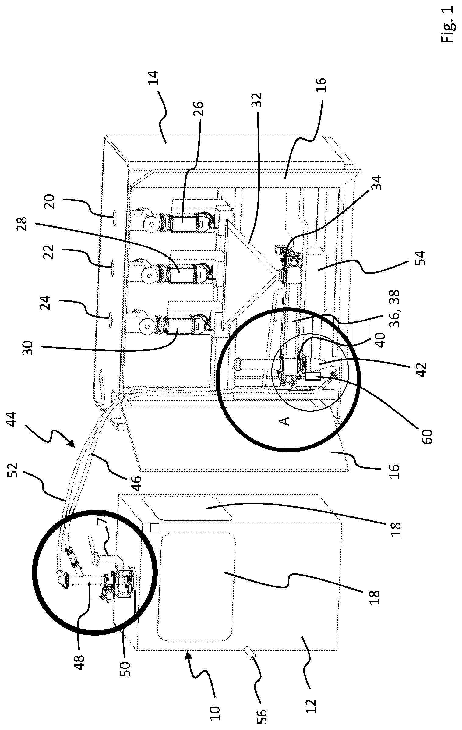Patent US12097678 — System for continuously processing pulverulent products — Figure 1