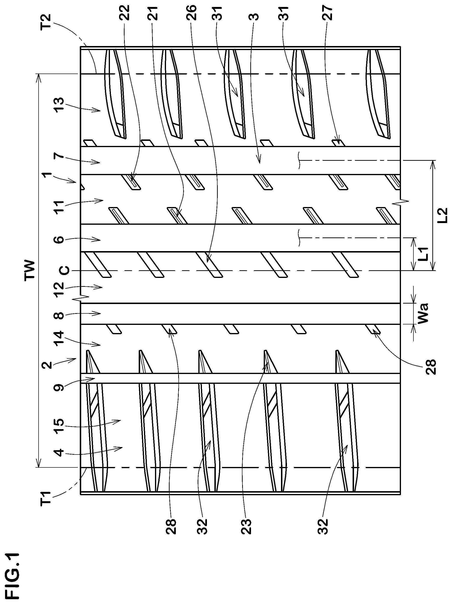 Patent US12097726 Figure 1 – Tire