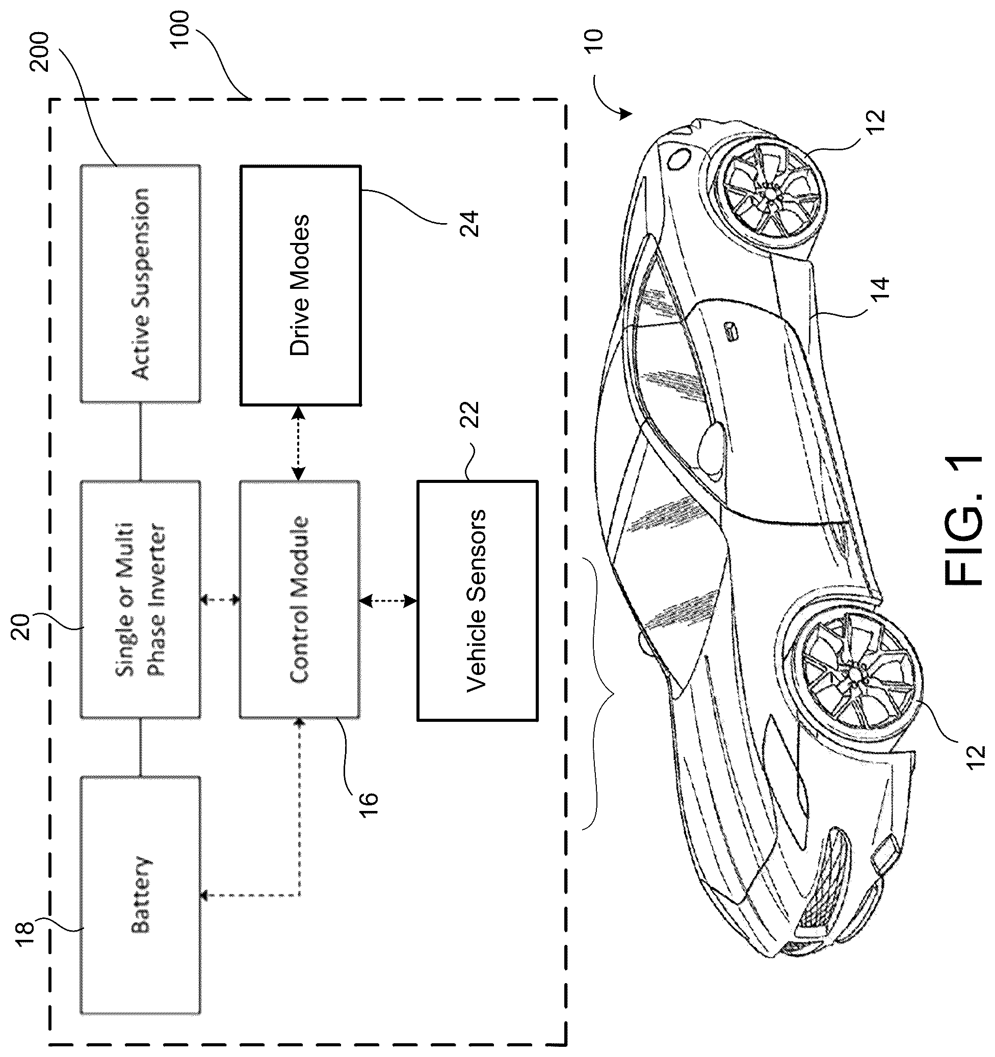 Patent US12097734 — Hybrid planar active electromagnetic suspension — Figure 1