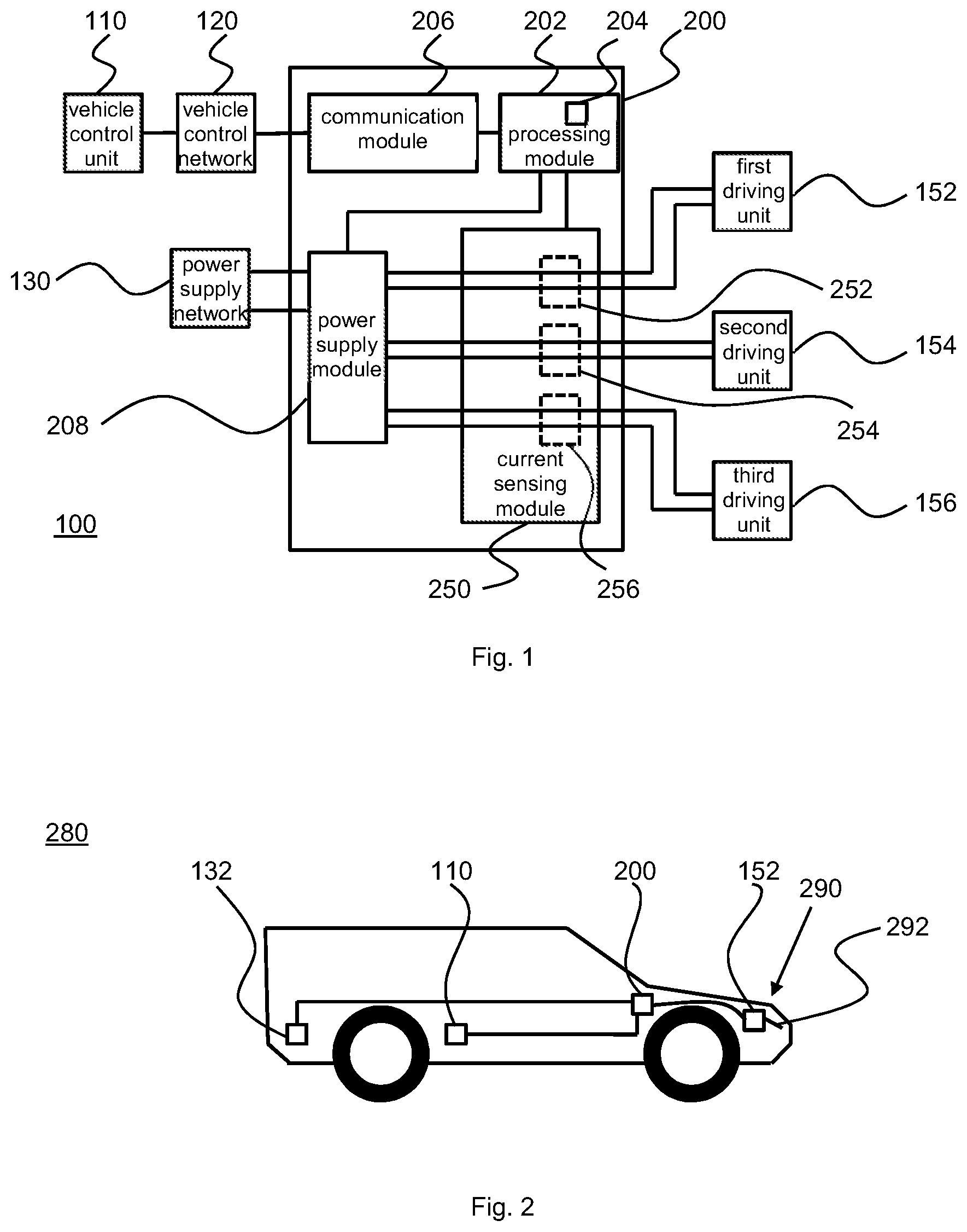 Patent US12097757 — Control module for adjusting flaps of a vehicle — Figure 1