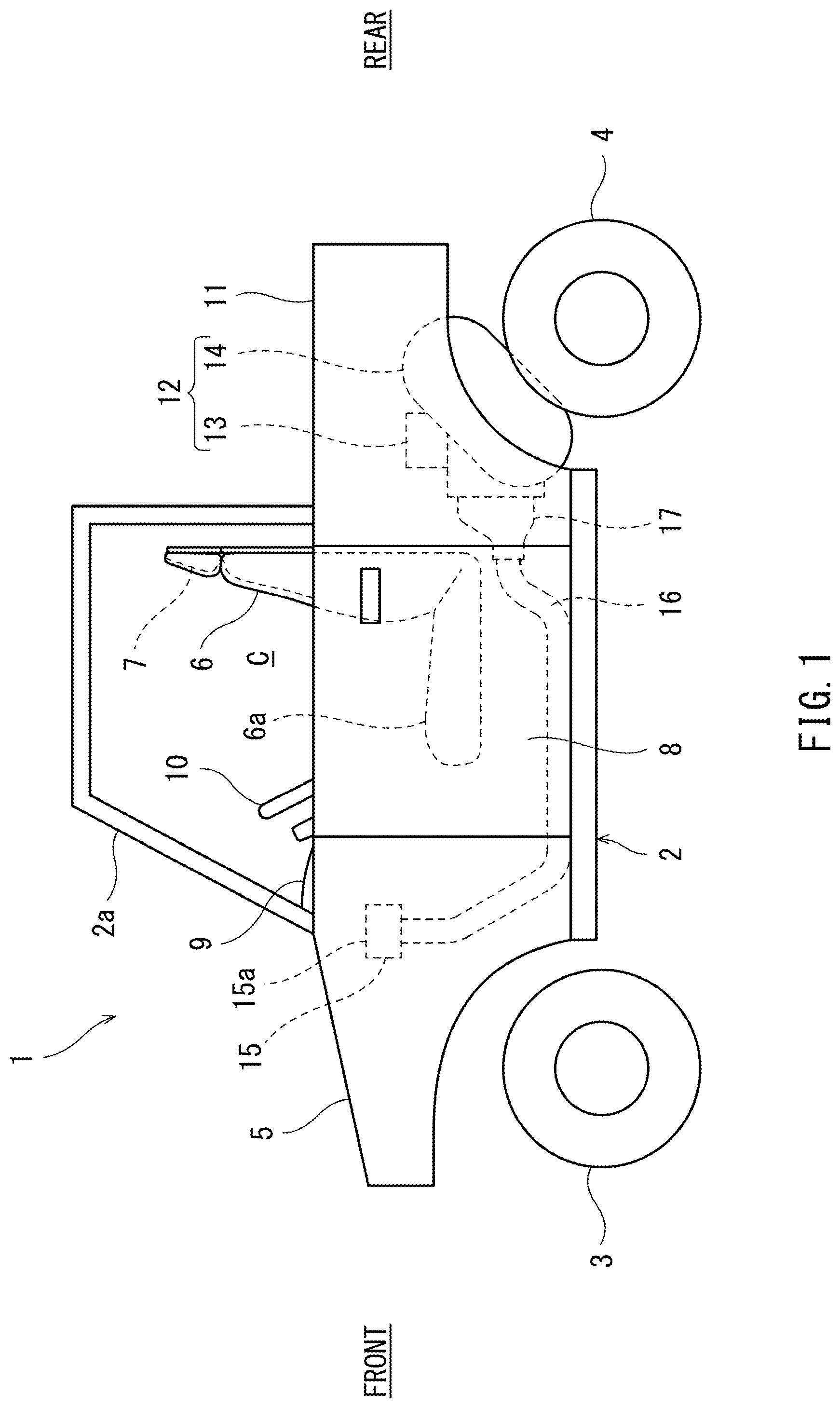 Patent US12097758 — Utility vehicle — Figure 1