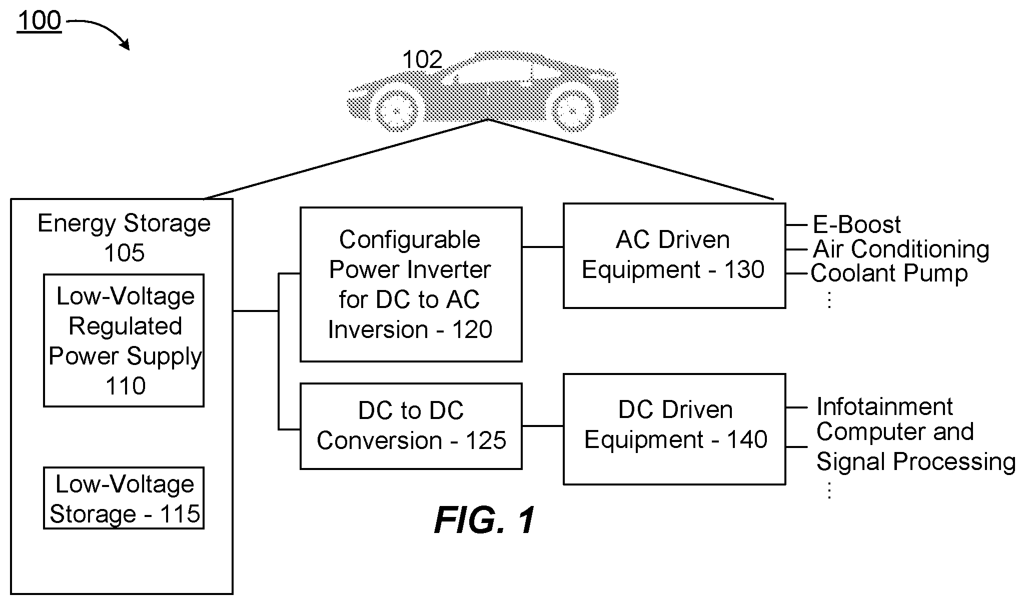 Patent US12097768 — Configurable power inverter — Figure 1