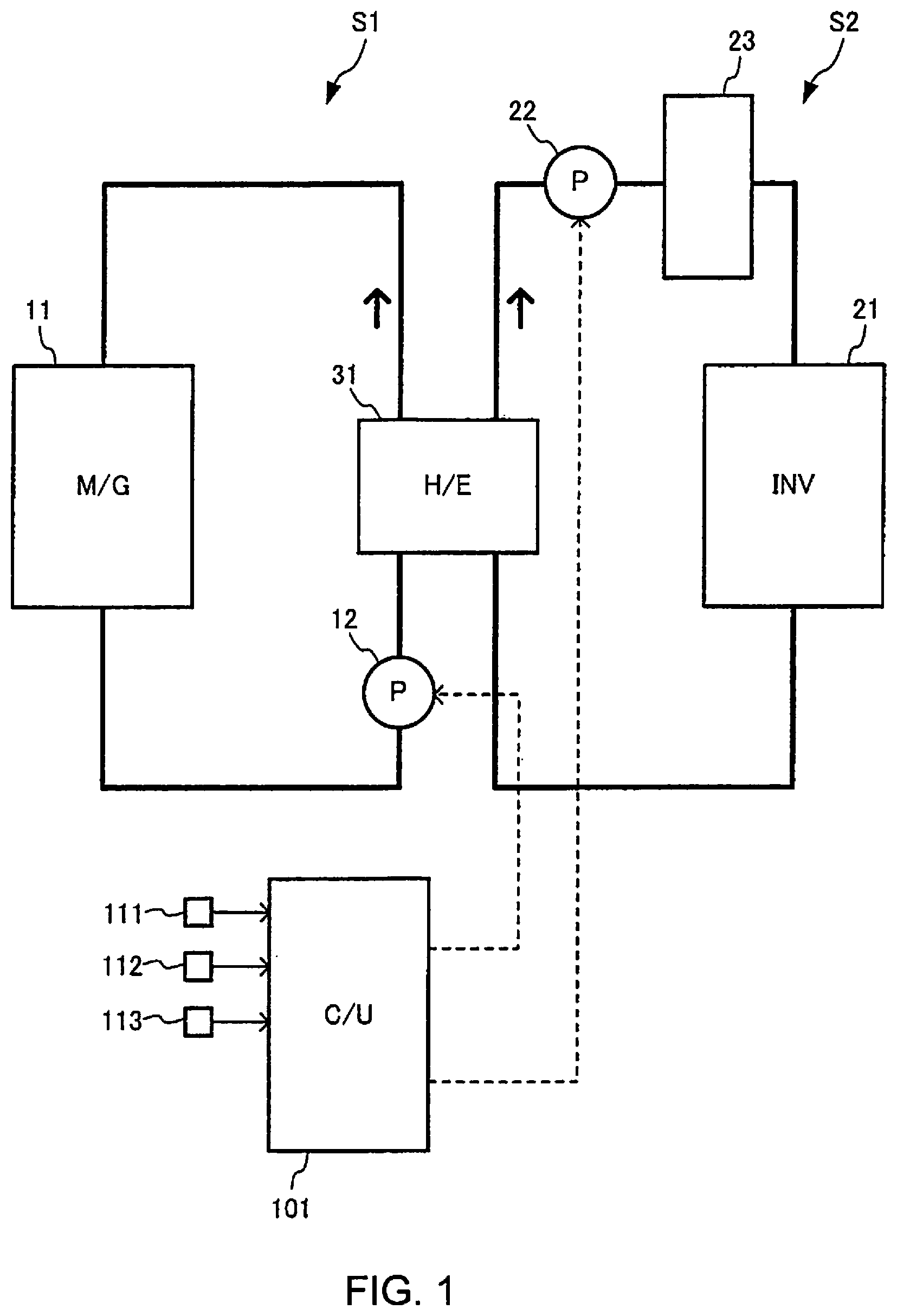 Patent US12097774 — Cooling method and cooling device of electric motor — Figure 1