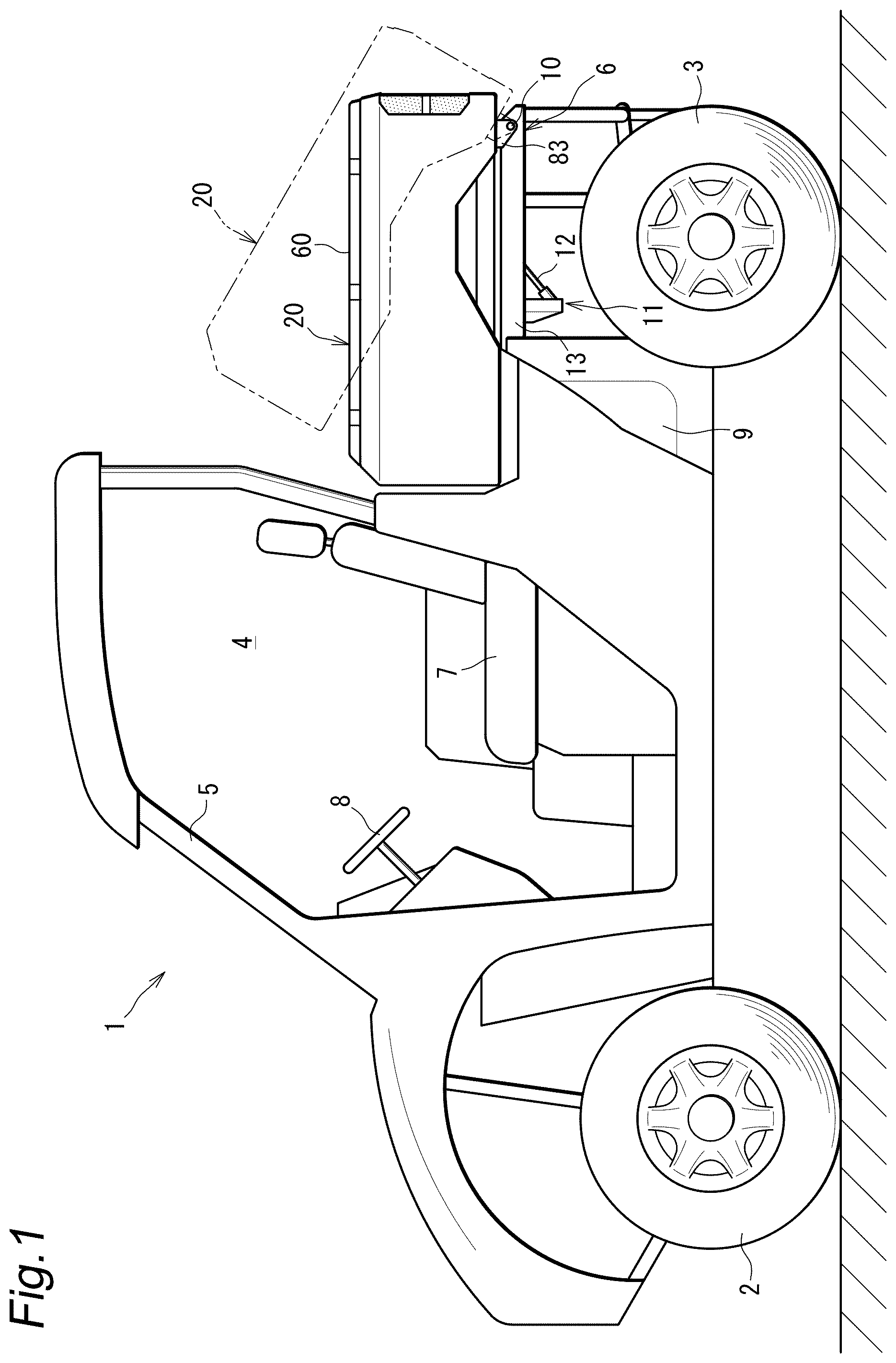 Patent US12097793 — Cargo bed structure for utility vehicle — Figure 1