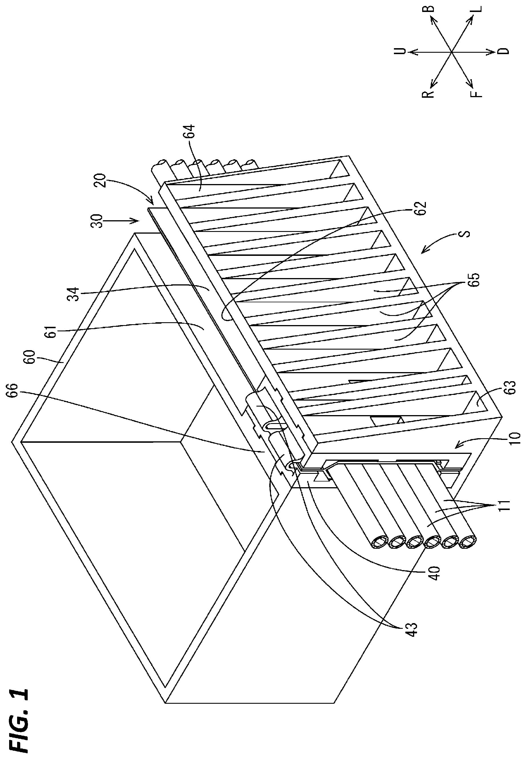 Patent US12097810 — Wiring harness unit and wiring harness mounting structure — Figure 1