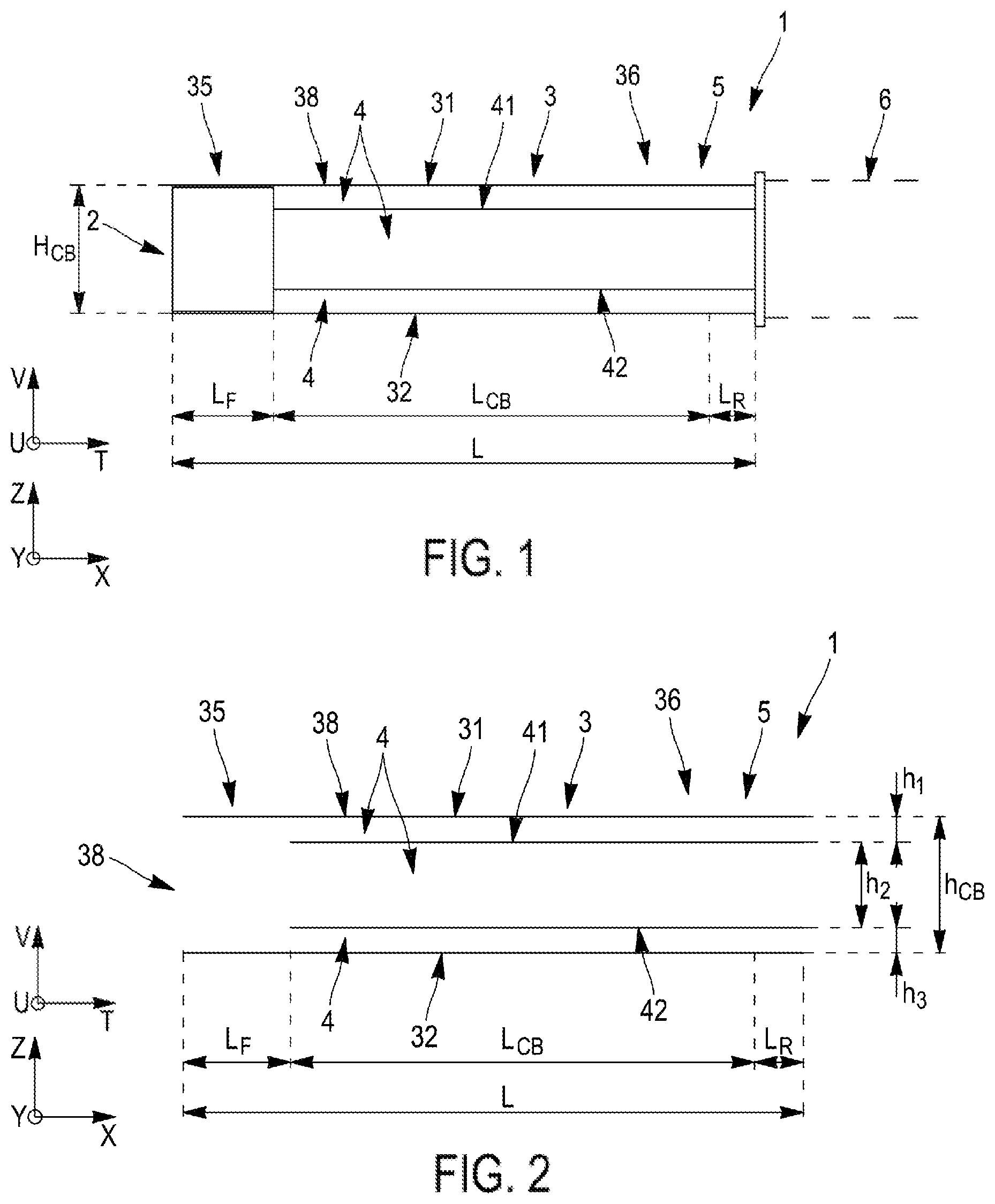 Patent US12097817 — Crash box containing a deformable element to extend the capacity of a crash box to absorb impact energy — Figure 1