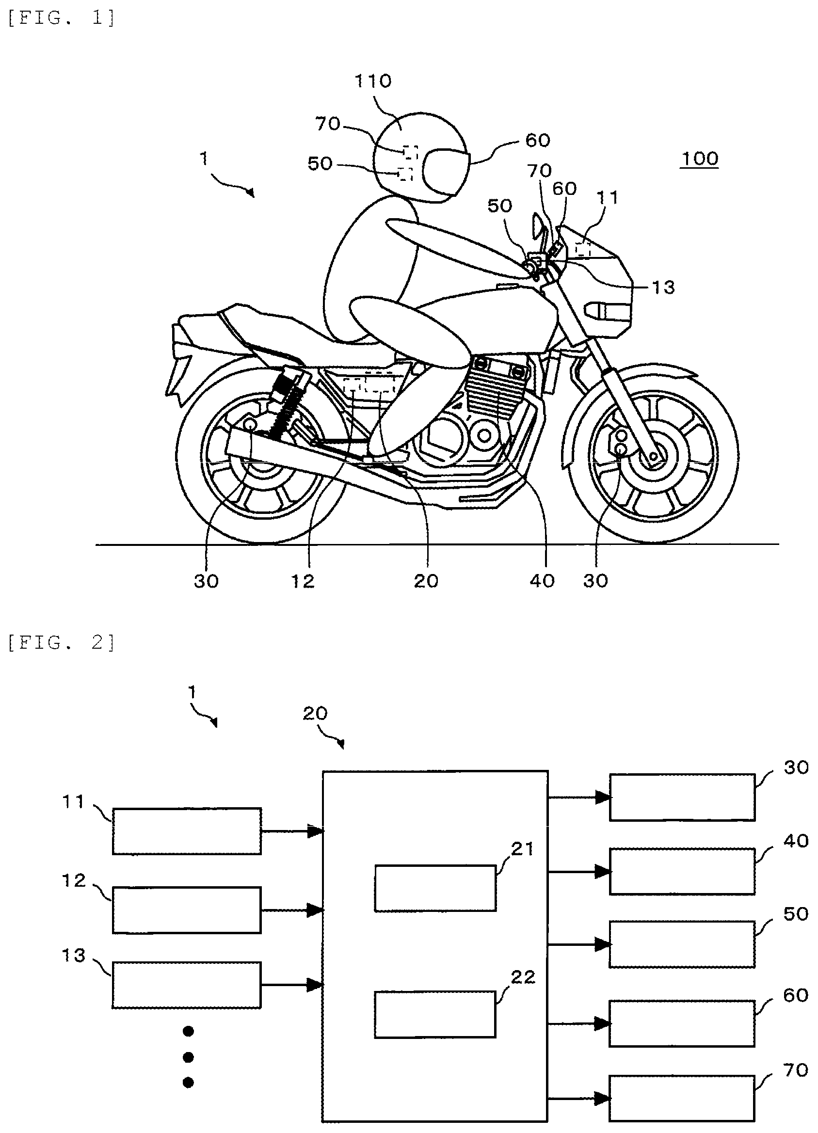 Patent US12097855 — Controller and control method for operation of motorcycle — Figure 1
