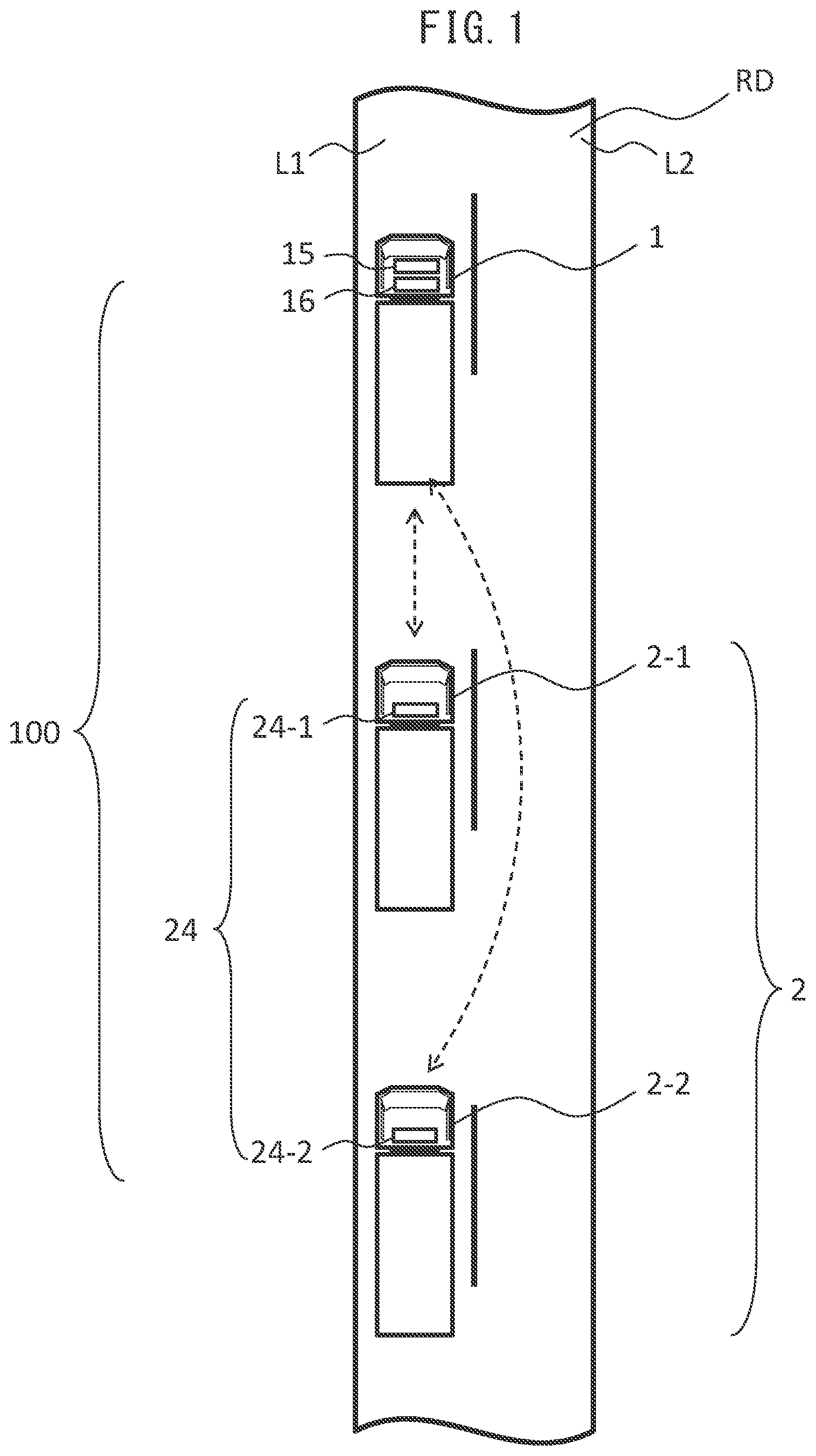Patent US12097857 — Travel controller, method for travel control, and platooning control system — Figure 1