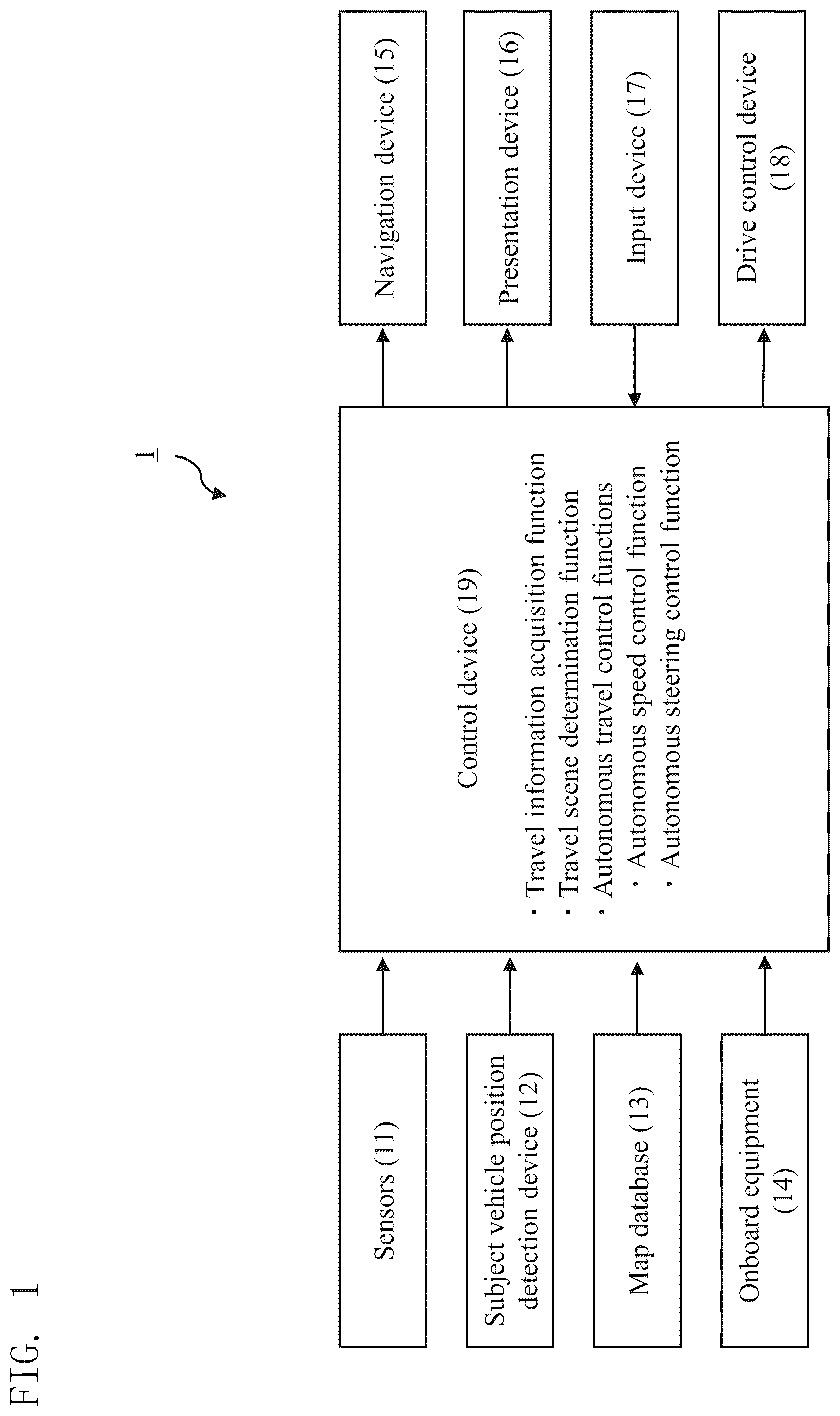 Patent US12097858 — Travel control method and travel control device for vehicle — Figure 1