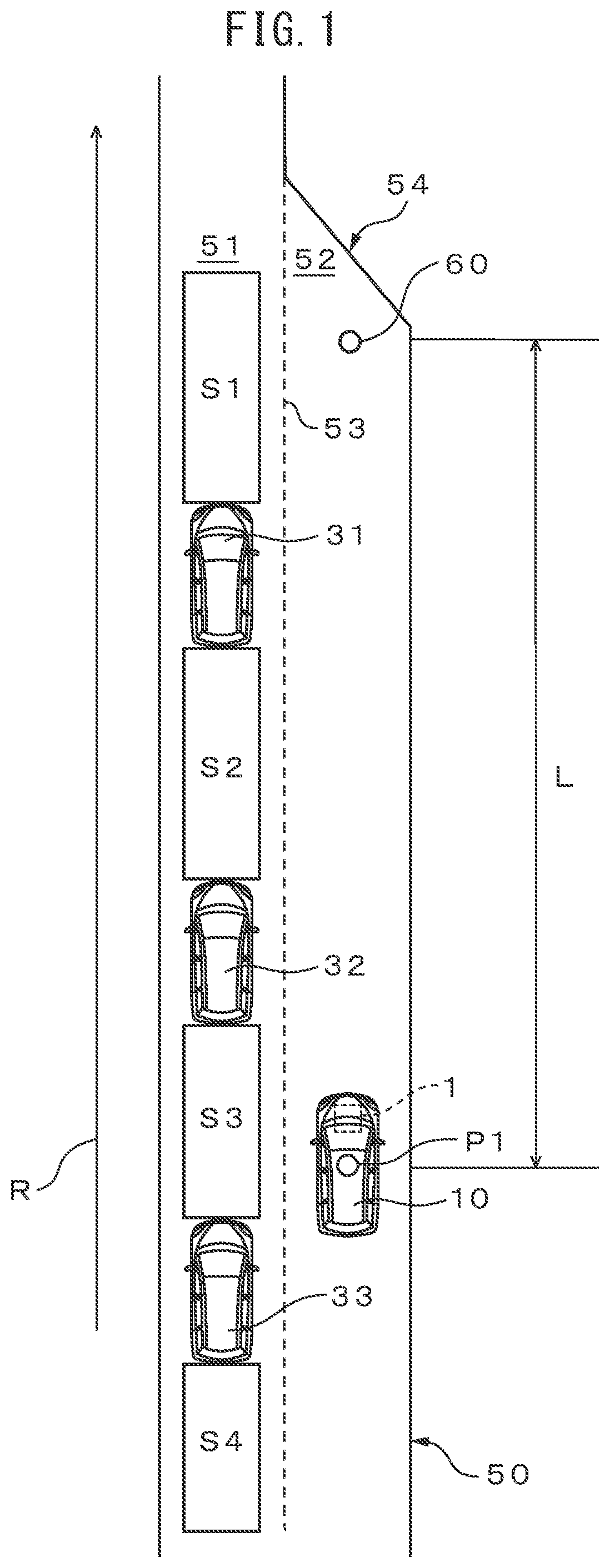 Patent US12097860 — Traveling lane planning device, medium storing computer program for traveling lane planning, and traveling lane planning method — Figure 1