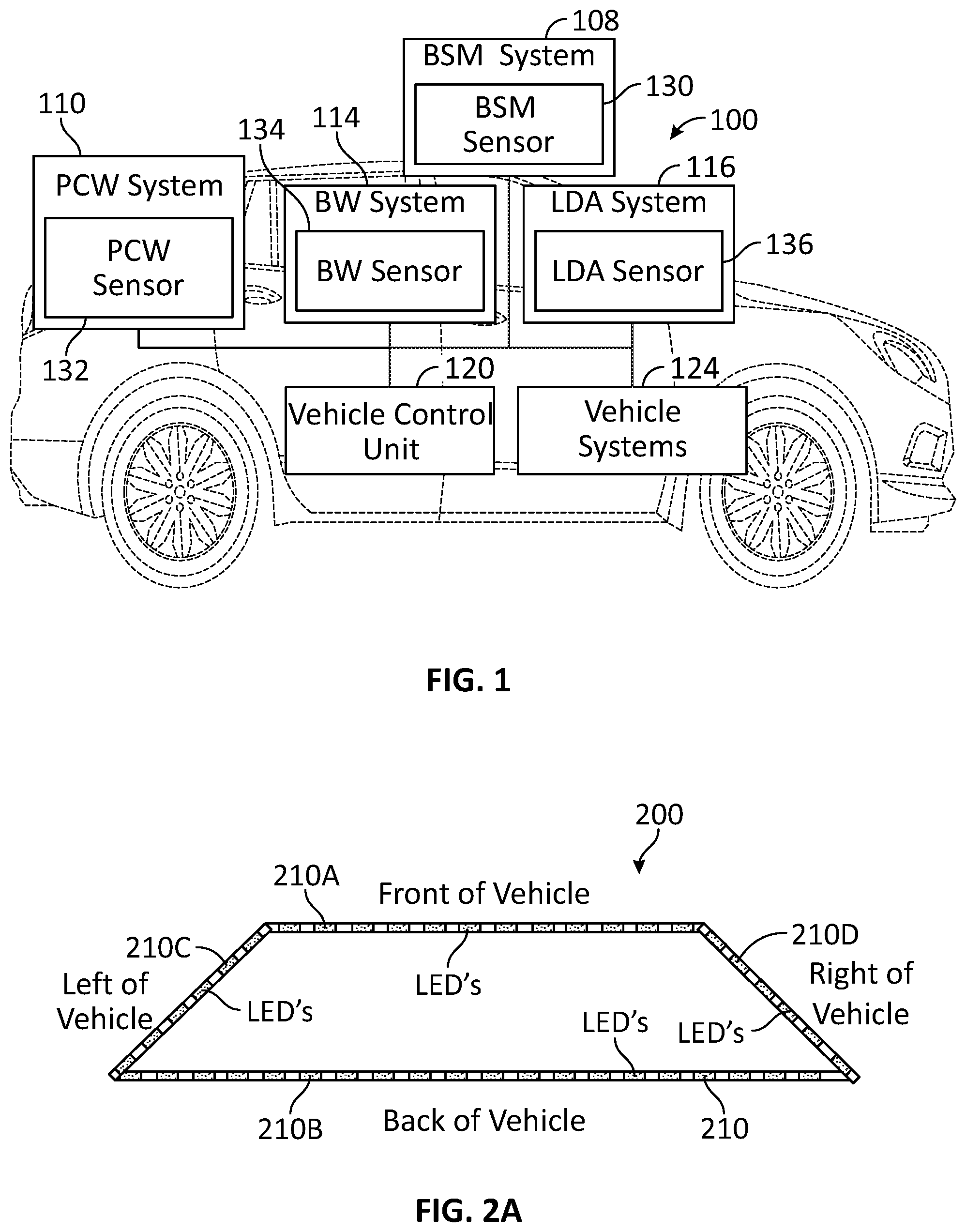 Patent US12097870 — Intuitive two-dimensional warning indicator systems and methods — Figure 1