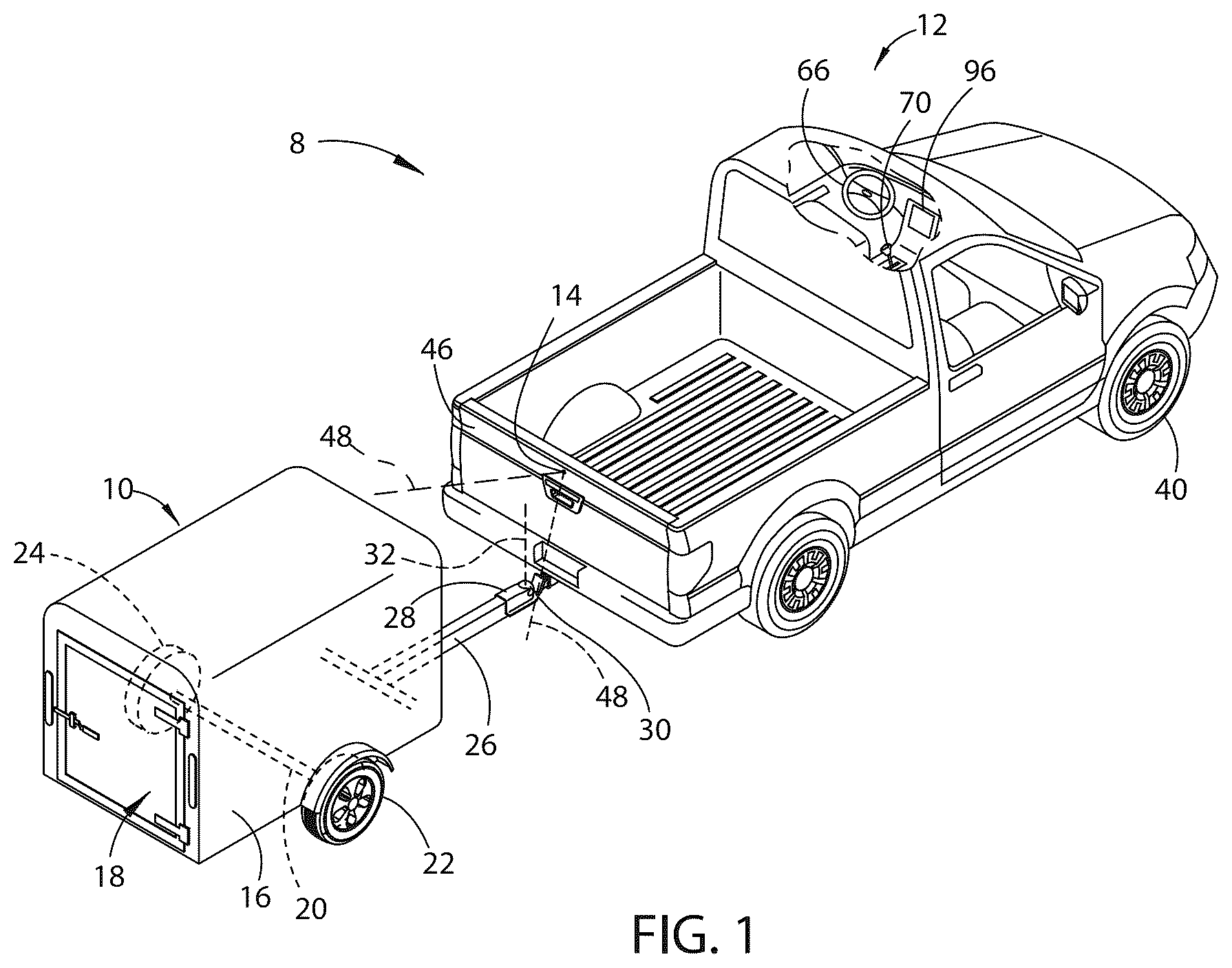 Patent US12097899 — Systems and methods for trailer angle detection — Figure 1