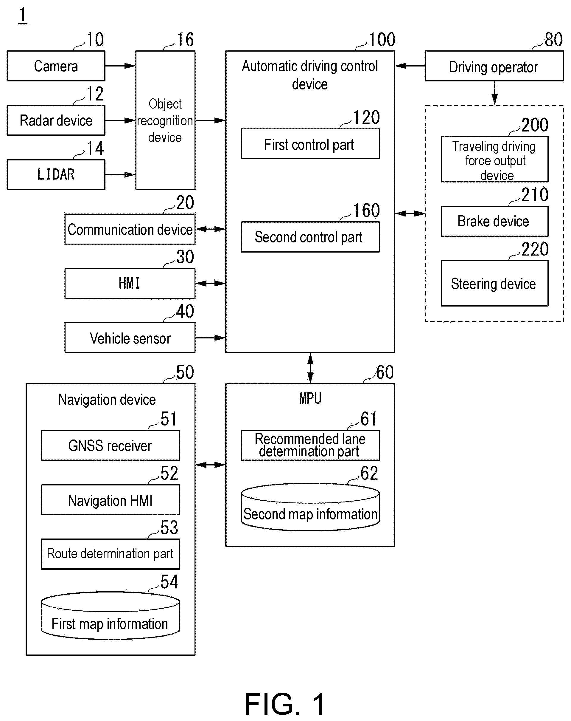 Patent US12097900 — Vehicle control device, vehicle control method, and non-transitory computer-readable recording medium recording program — Figure 1