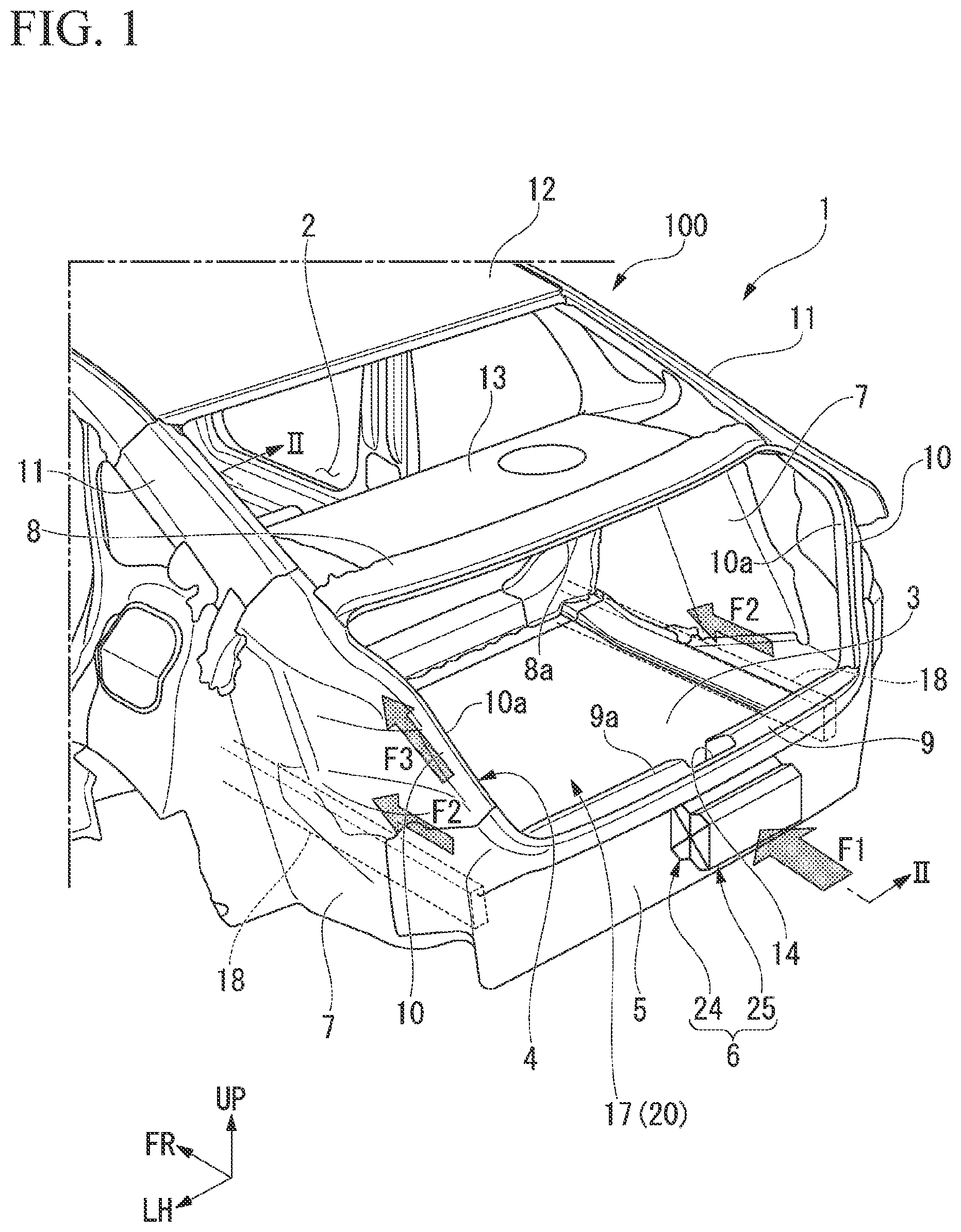 Patent US12097902 — Vehicle rear portion structure — Figure 1