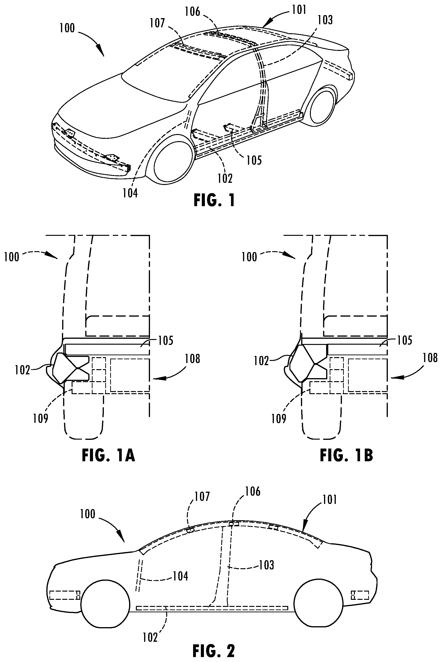 Patent US12097903 Figure 1 – Vehicle component with multi-hollow beam