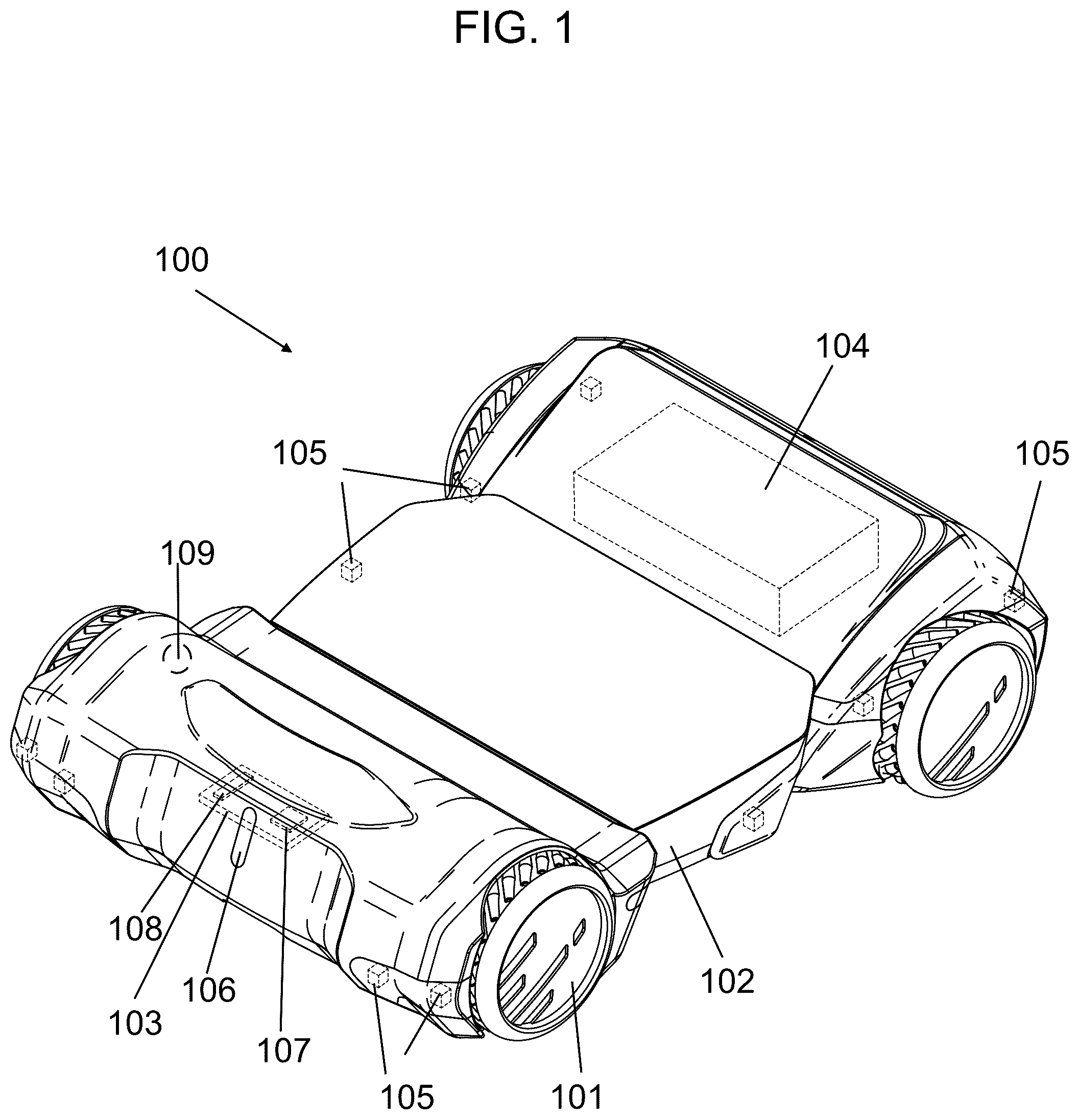 Patent US12097908 — Autonomous versatile vehicle system — Figure 1