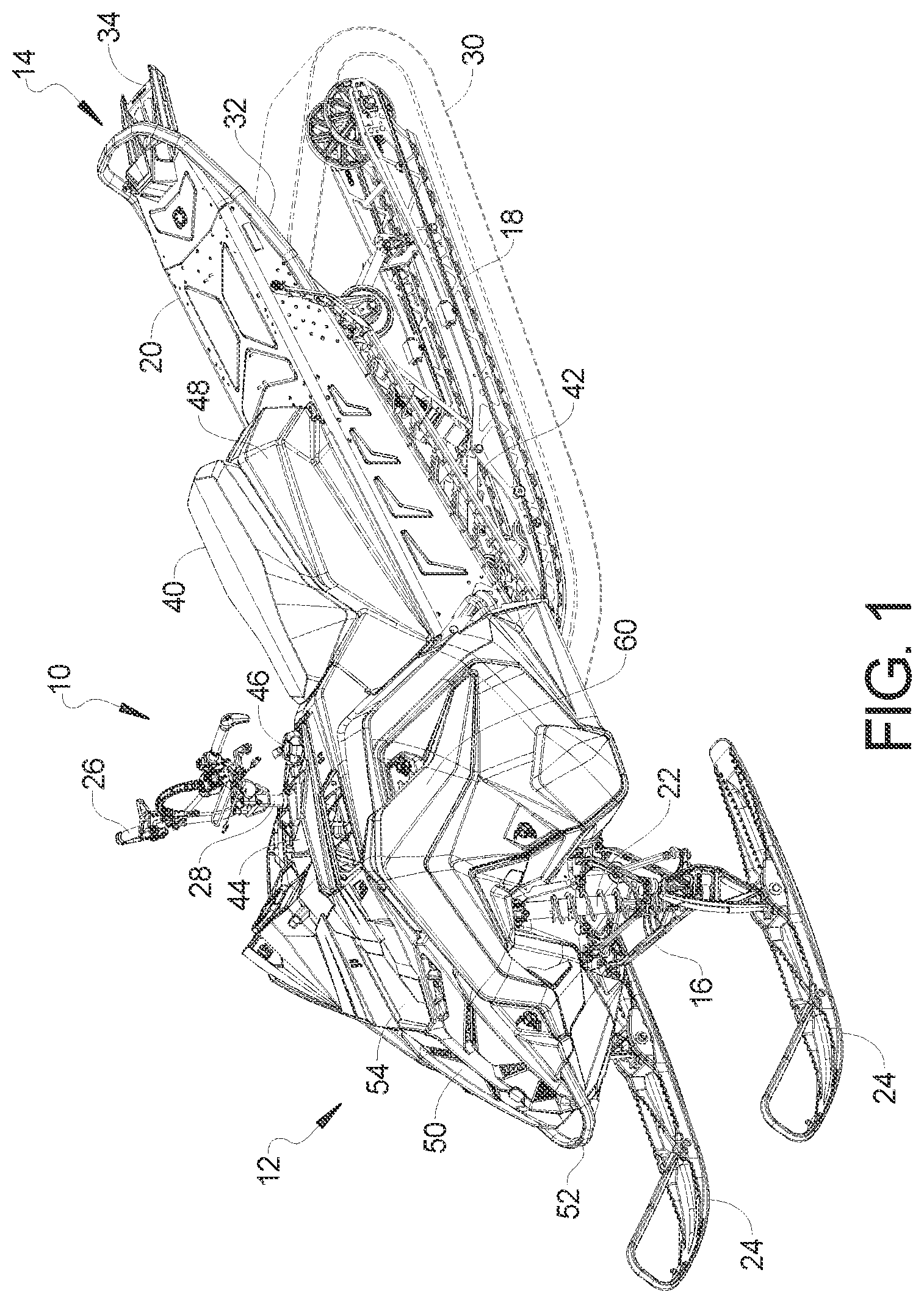 Patent US12097920 — Snowmobile control system — Figure 1