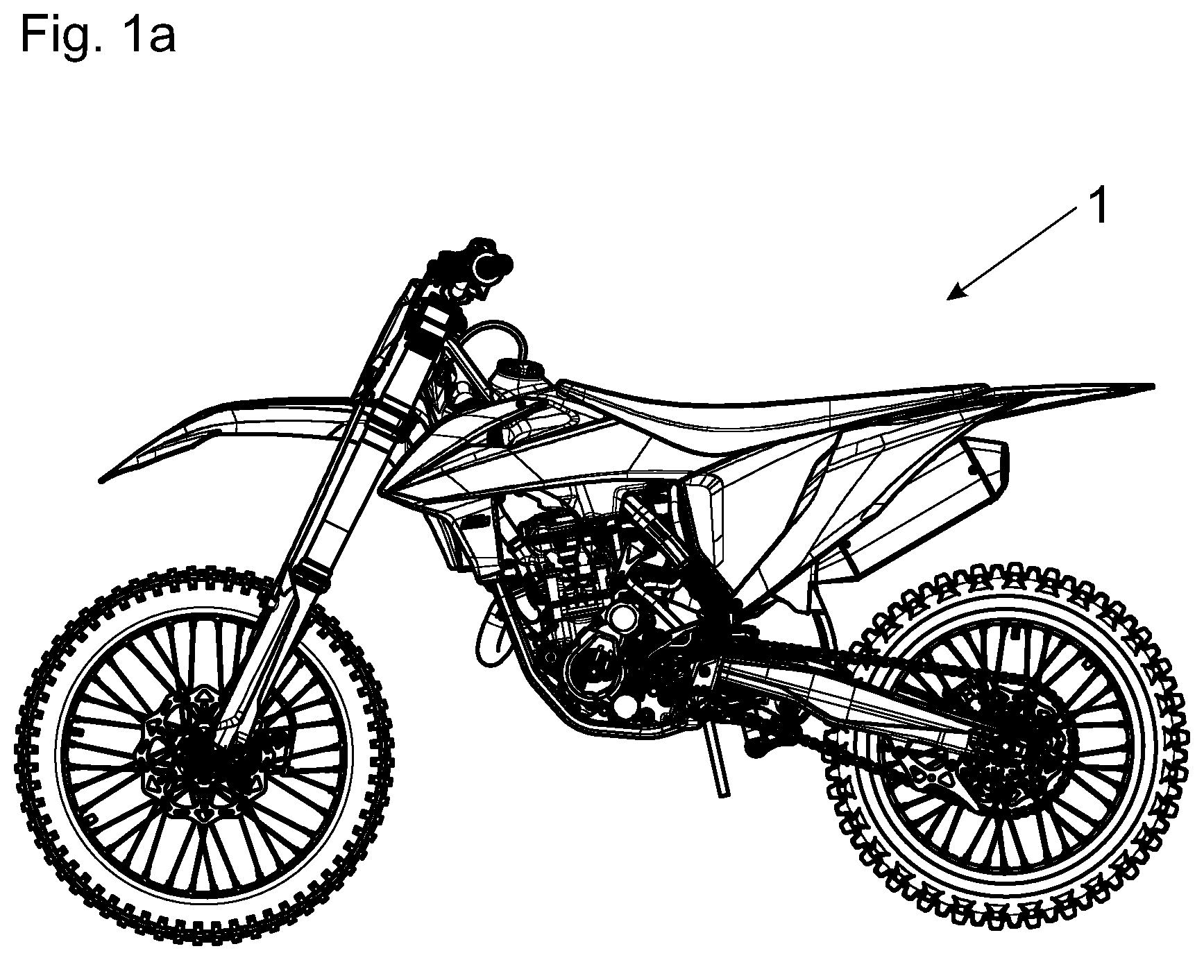 Patent US12097922 — Motorcycle with handlebar protector — Figure 1
