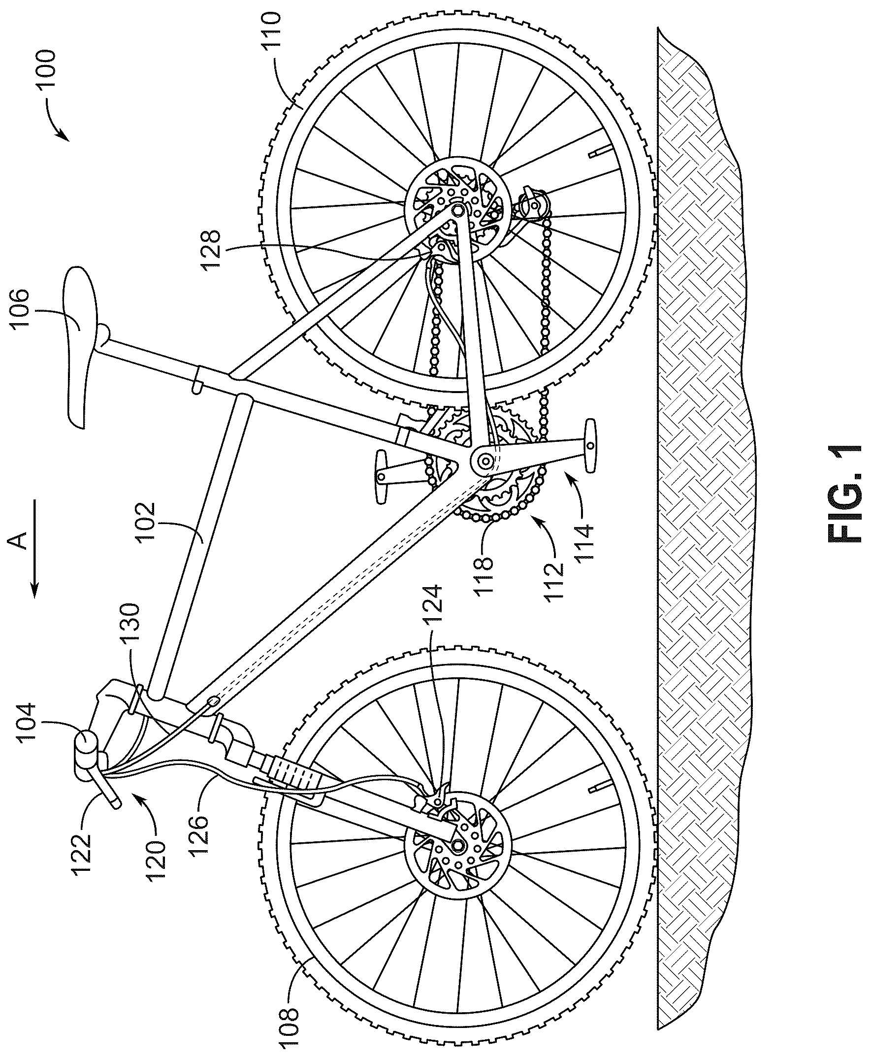 Patent US12097927 — Hydraulic brake control device with handlebar proximal hose attachment — Figure 1
