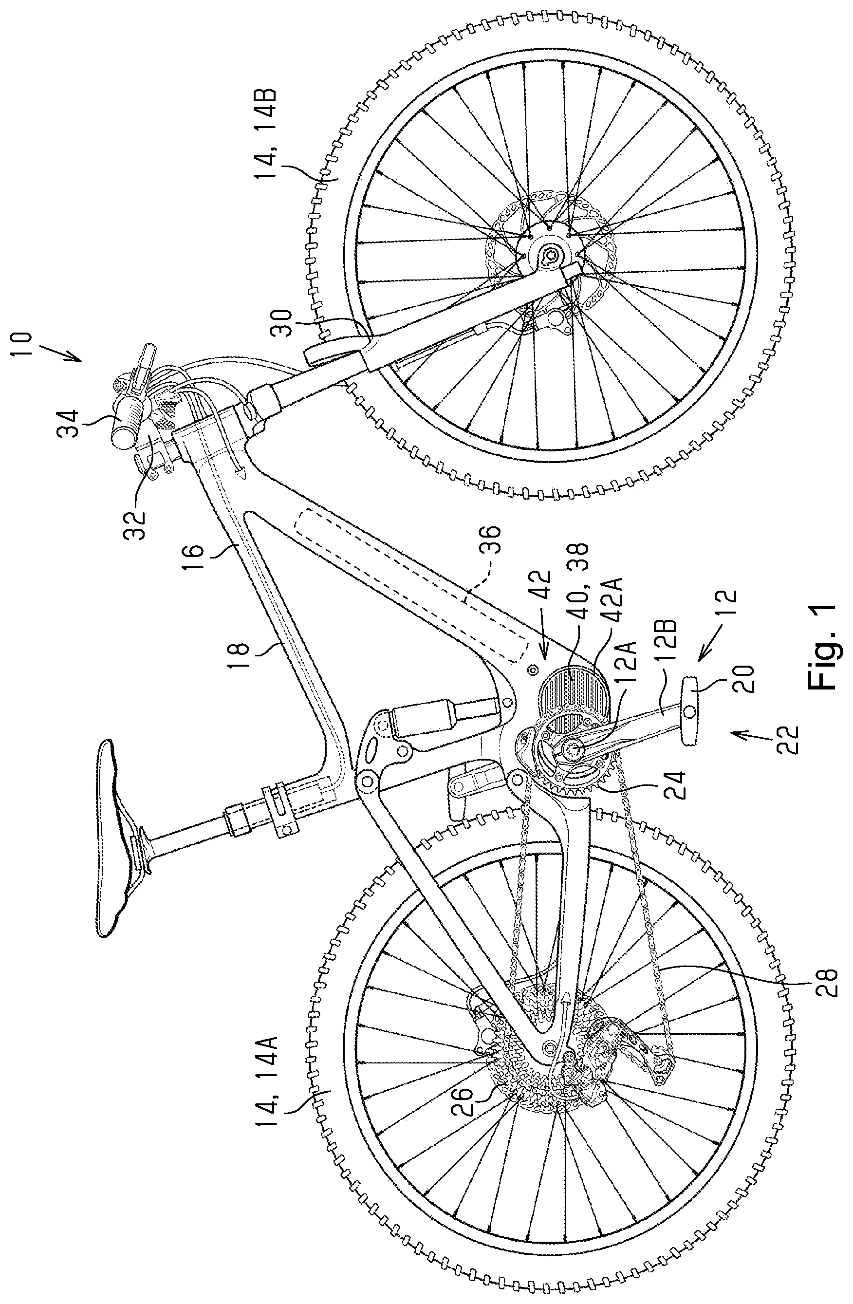 Patent US12097928 — Control device for human-powered vehicle, control system for human-powered vehicle, and method for setting control state of control device — Figure 1
