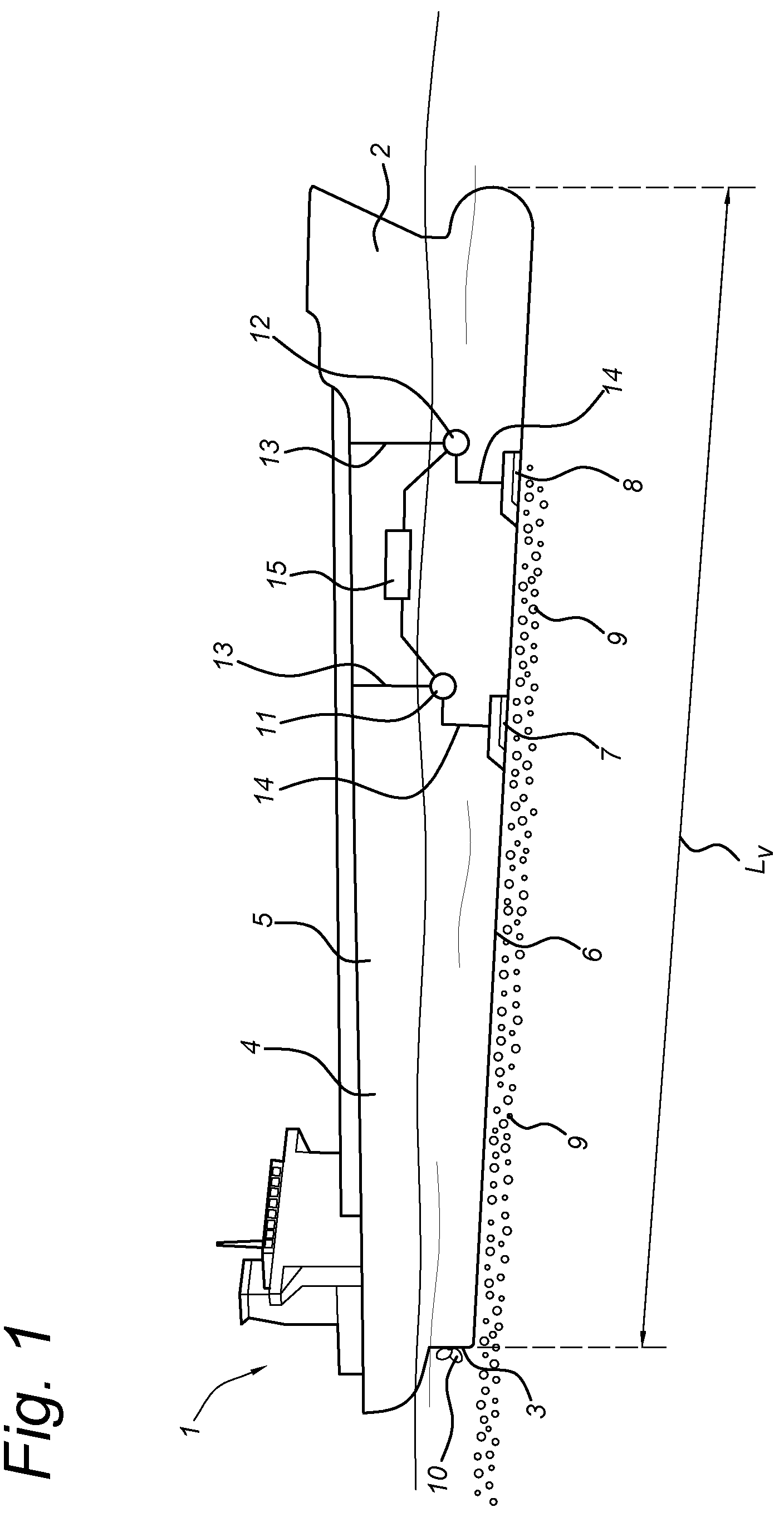 Patent US12097931 — Air release unit with diverging side walls — Figure 1