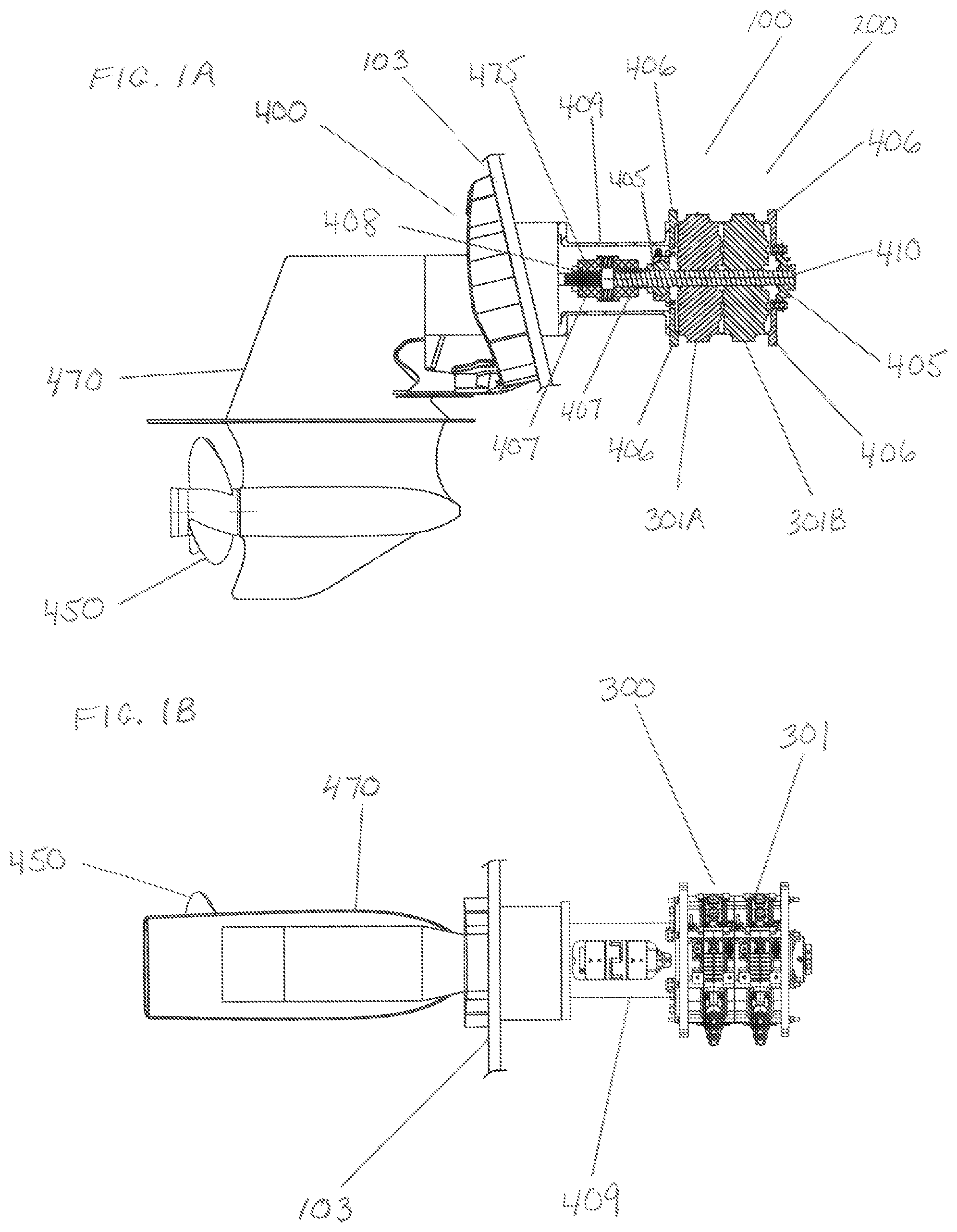 Patent US12097936 — Axial flux propulsion system for an electric boat — Figure 1