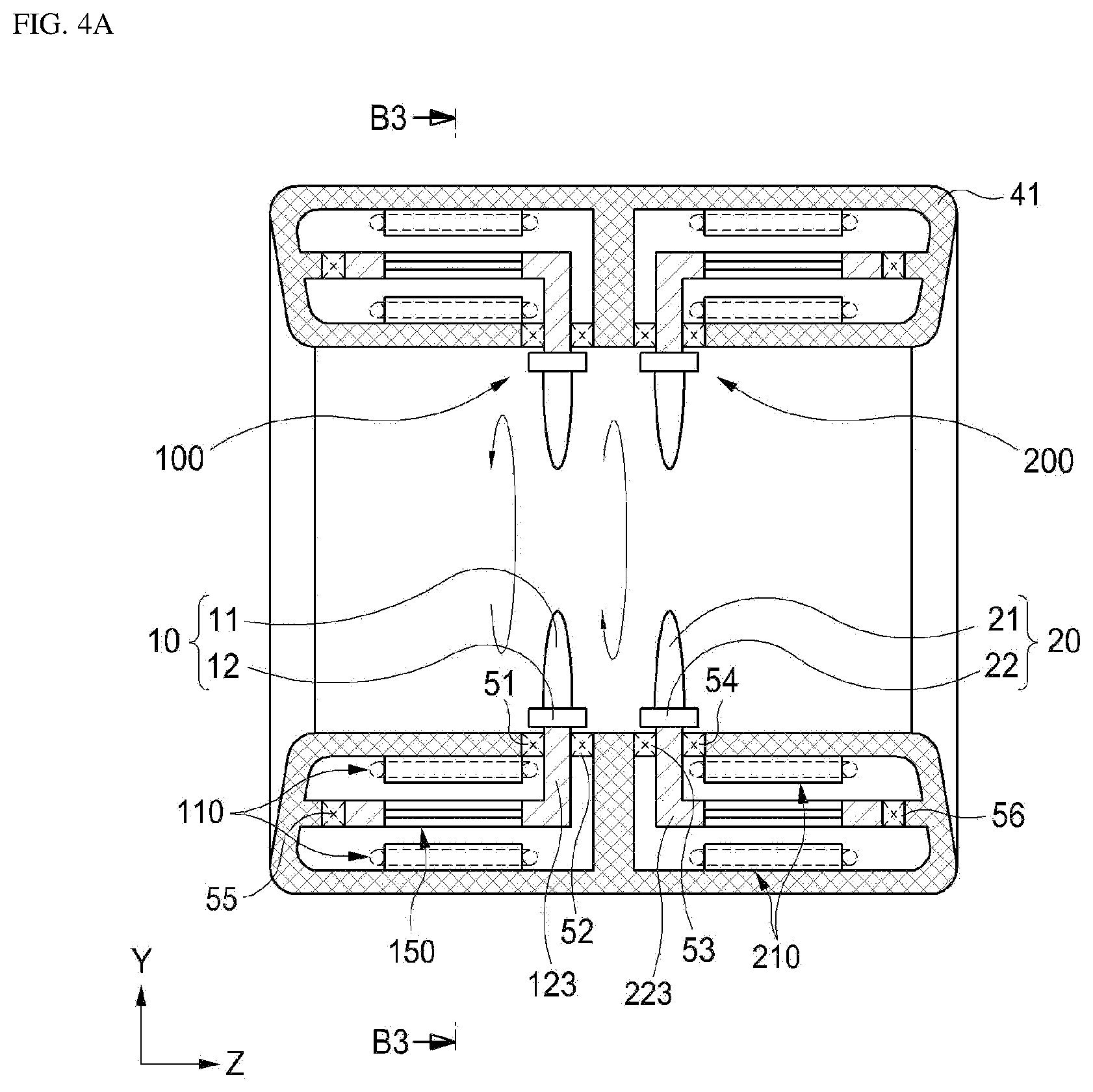 Patent US12097940 Figure 6 – High efficiency rotating equipment having contra-rotating propeller