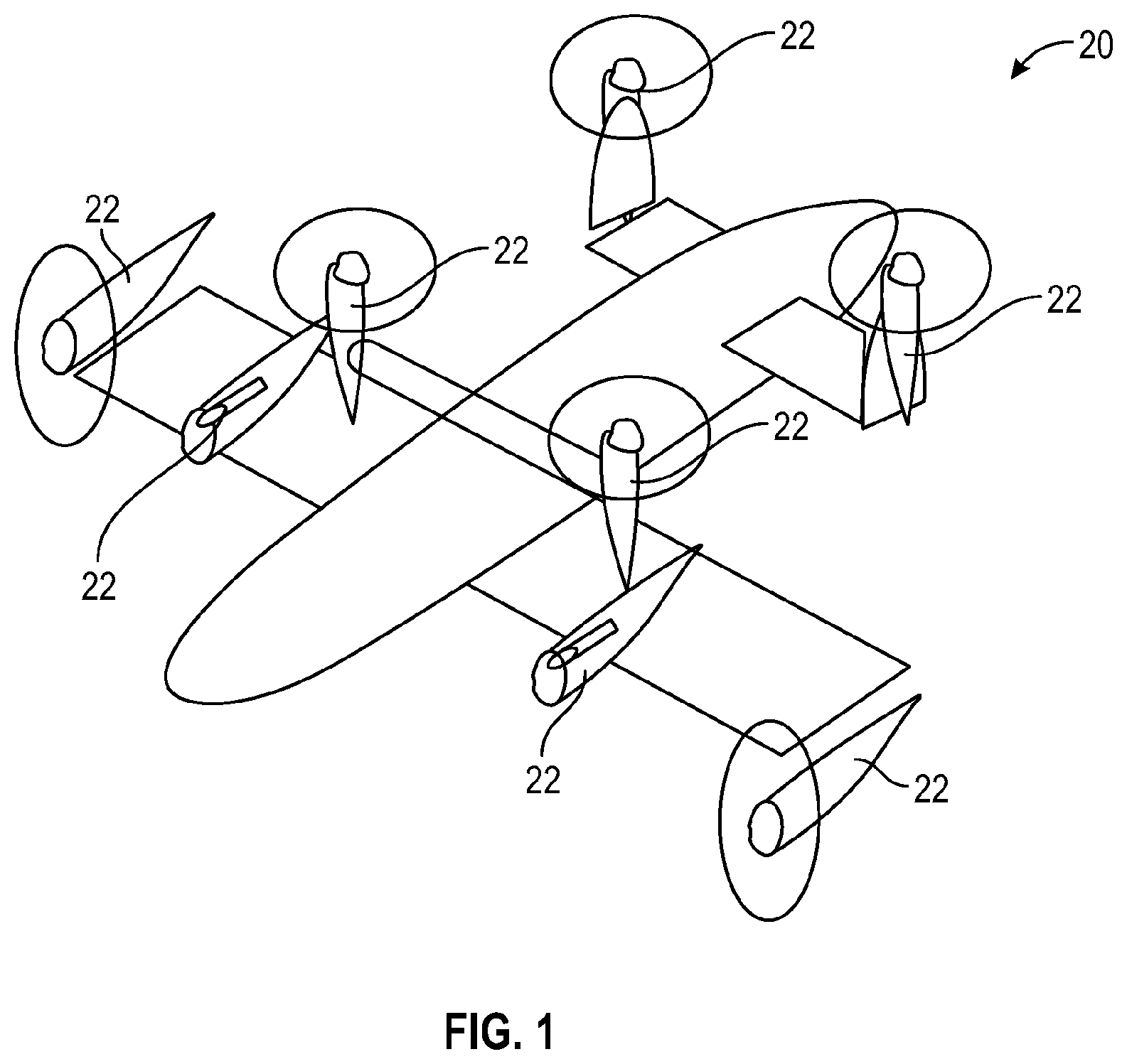 Patent US12097947 — Propulsion unit with foldable propeller blades and method for folding the blades — Figure 1