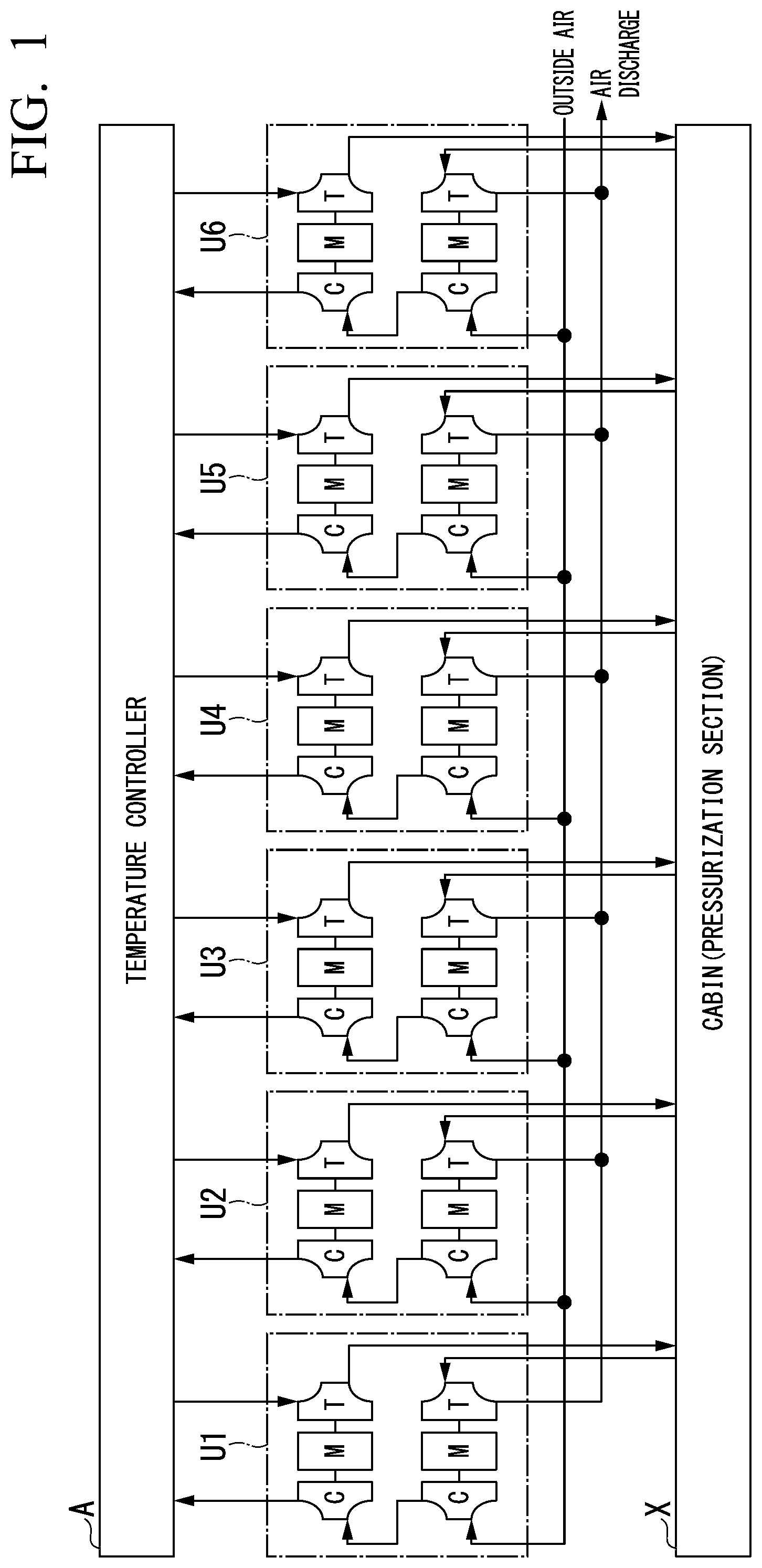 Patent US12097961 — Aircraft air conditioning device — Figure 1