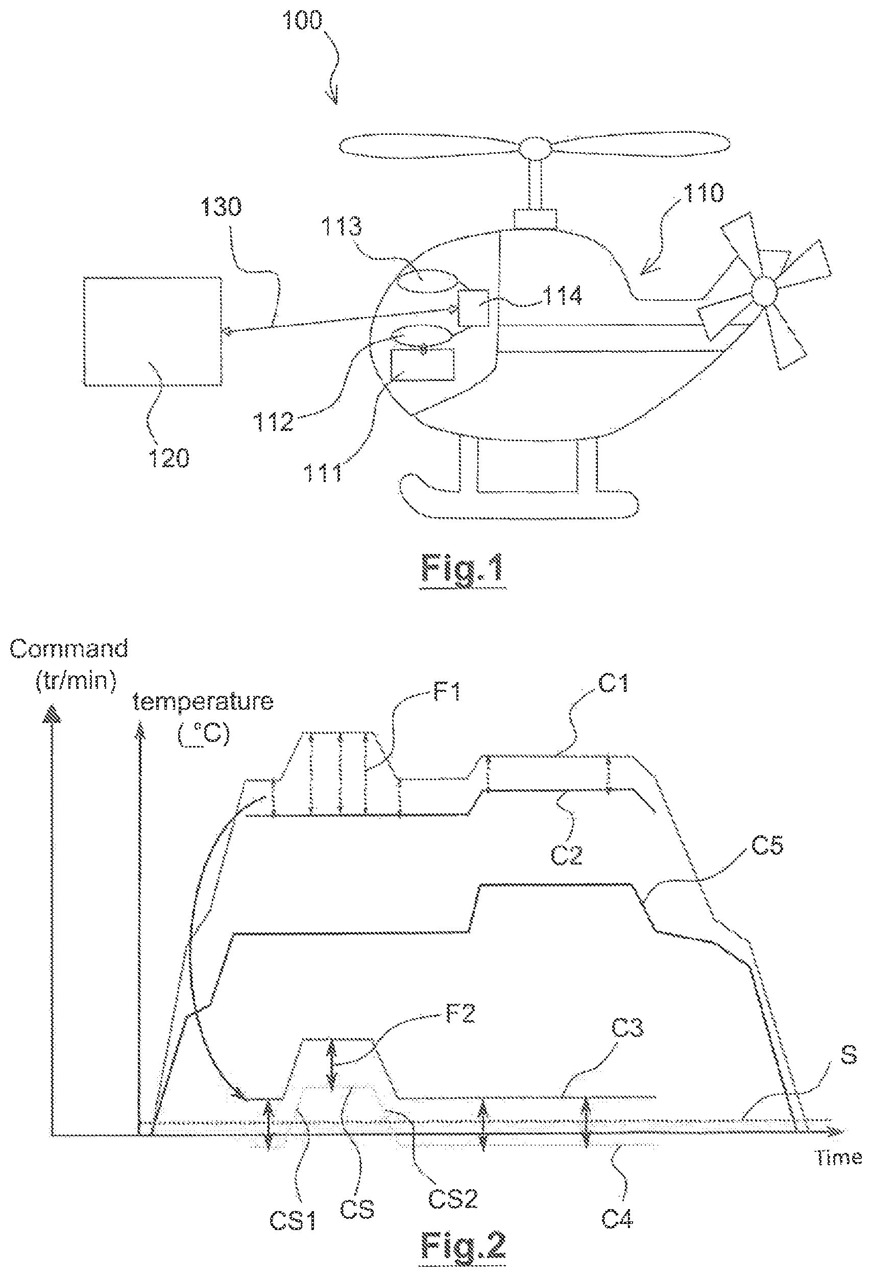 Patent US12097977 — System for monitoring the health of a helicopter — Figure 1