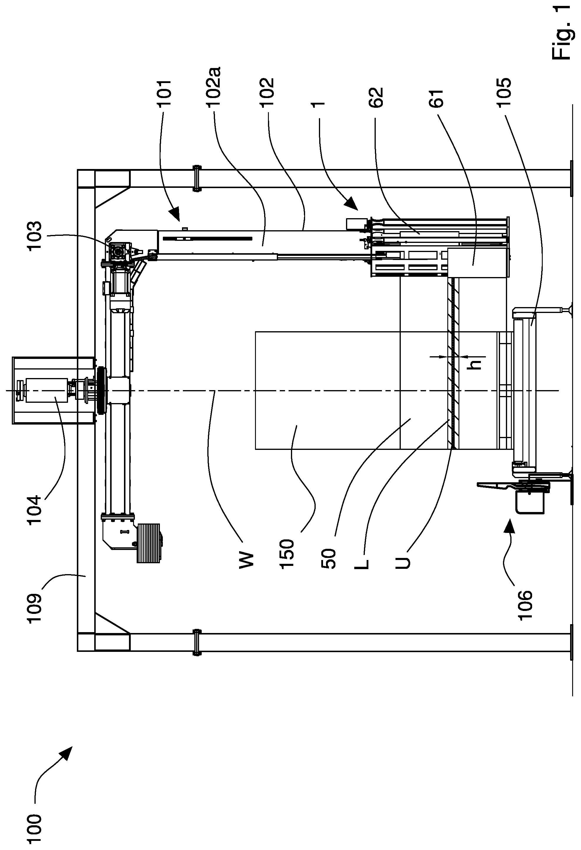 Patent US12097983 — Apparatus and method for wrapping a load — Figure 1