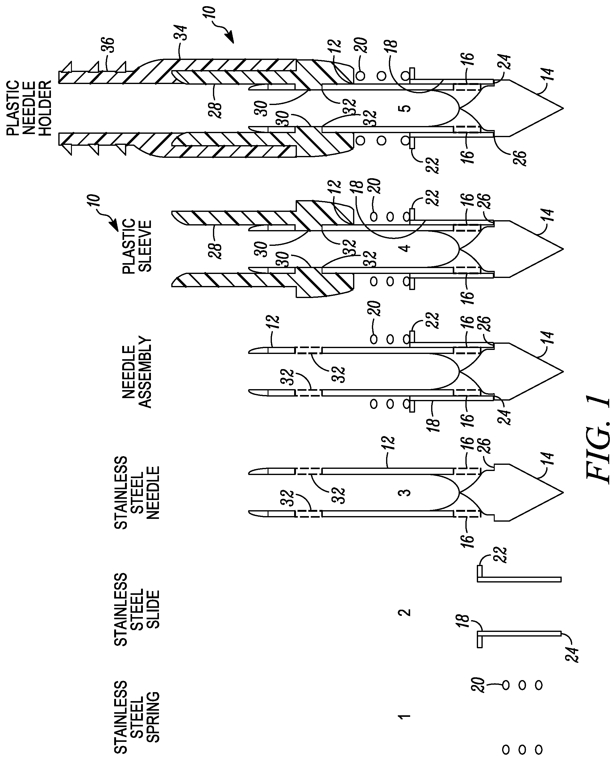 Patent US12097984 — Needle with closure and method — Figure 1