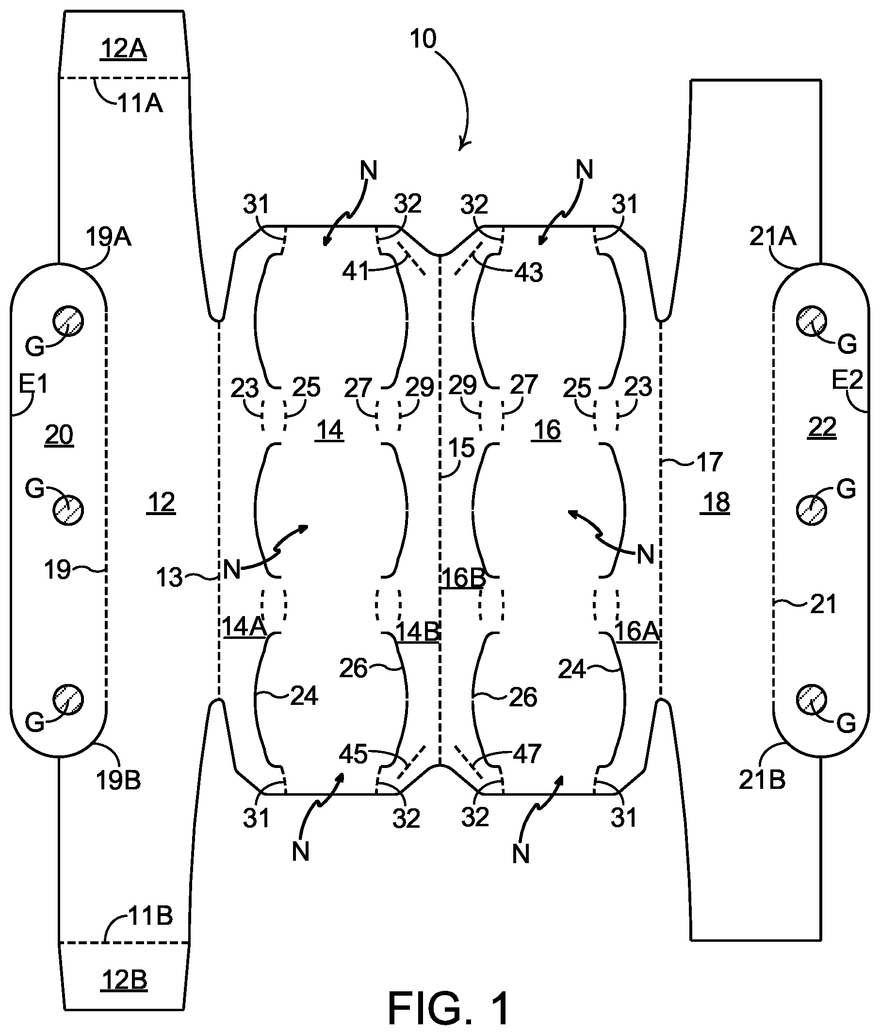 Patent US12098008 — Article carrier, blank and method of construction — Figure 1