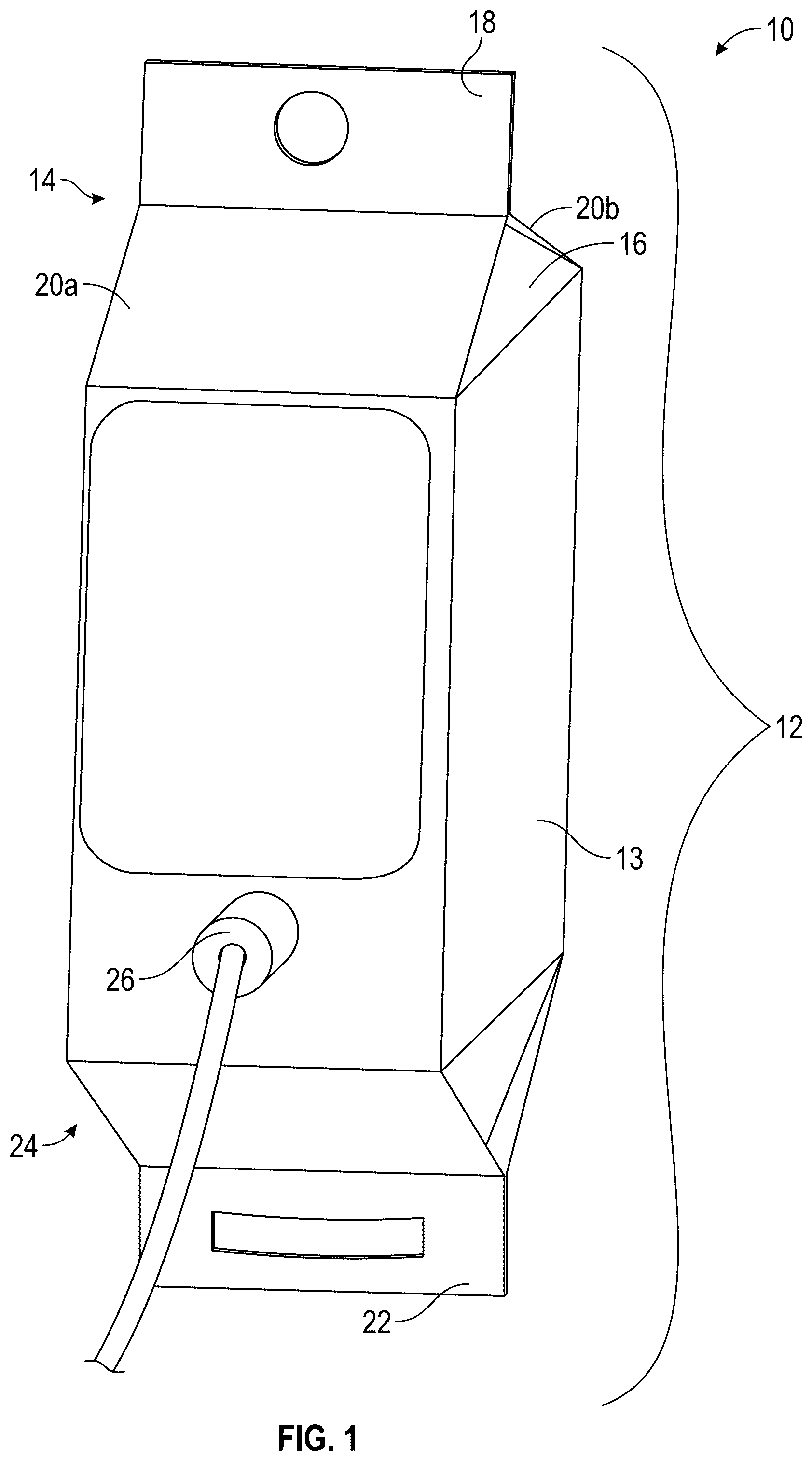 Patent US12098009 Figure 1 – Stand alone dispensing pouch