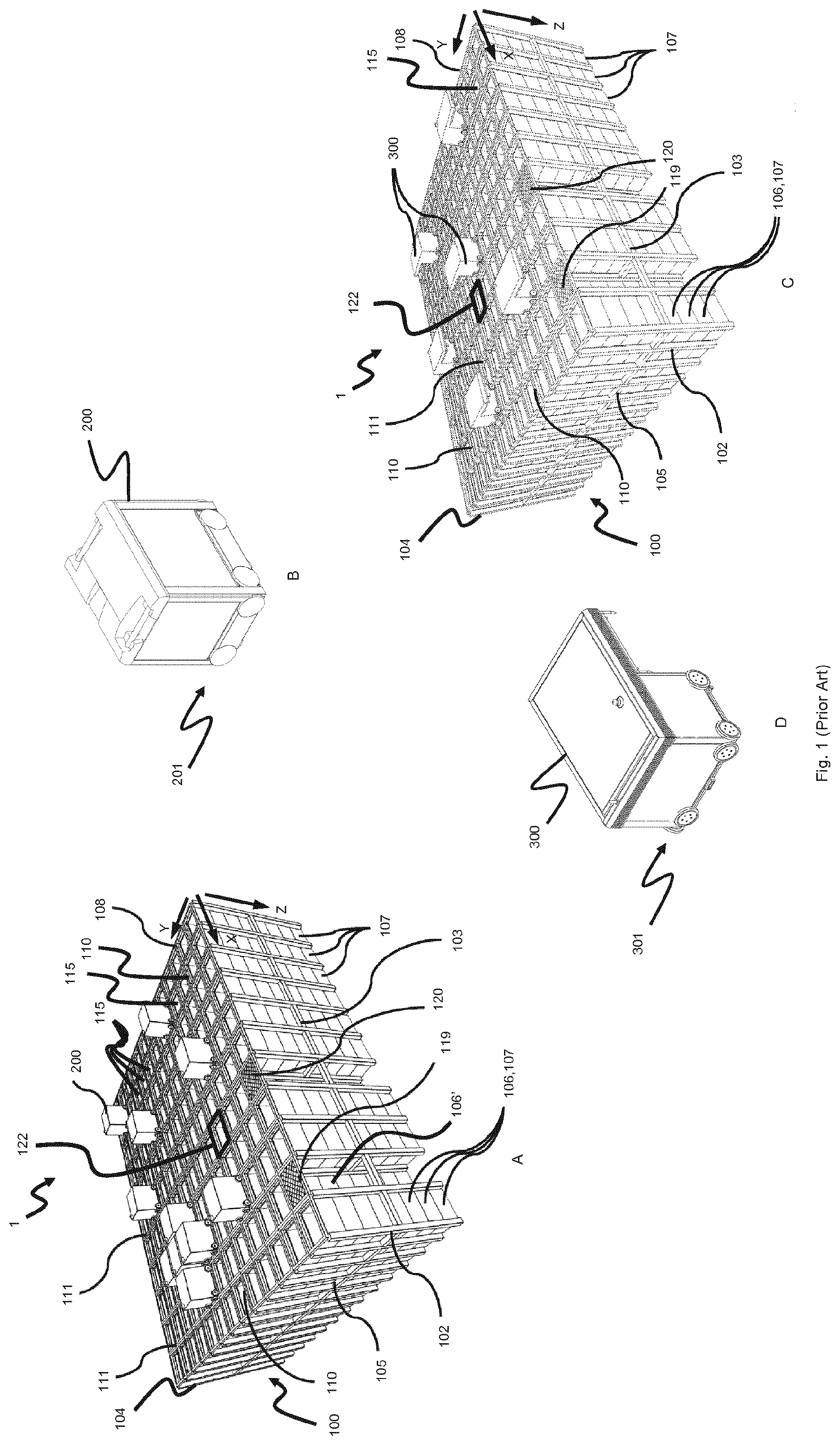 Patent US12098029 — Access station for picking storage containers — Figure 1
