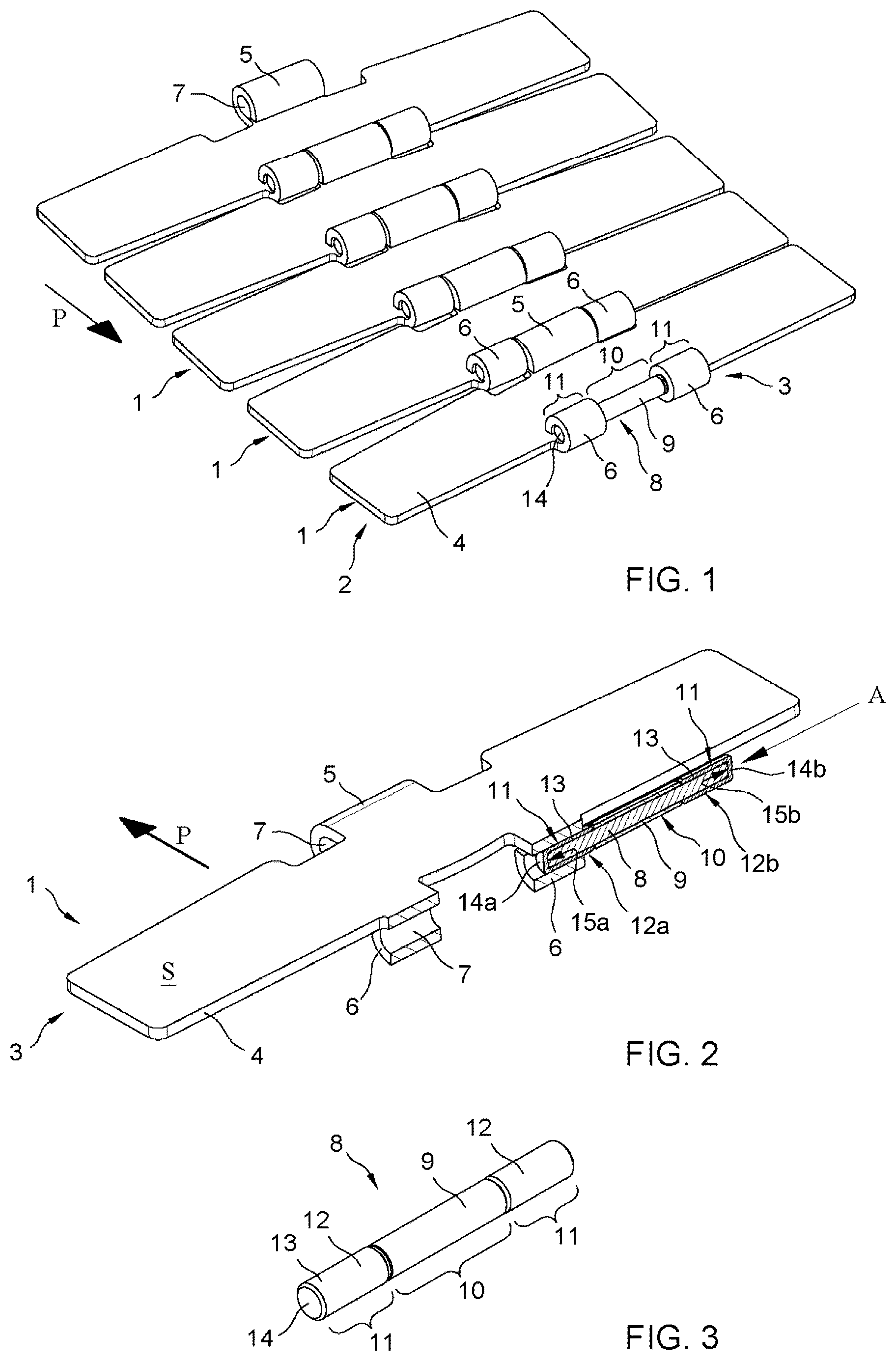 Patent US12098033 — Modular conveyor chain — Figure 1