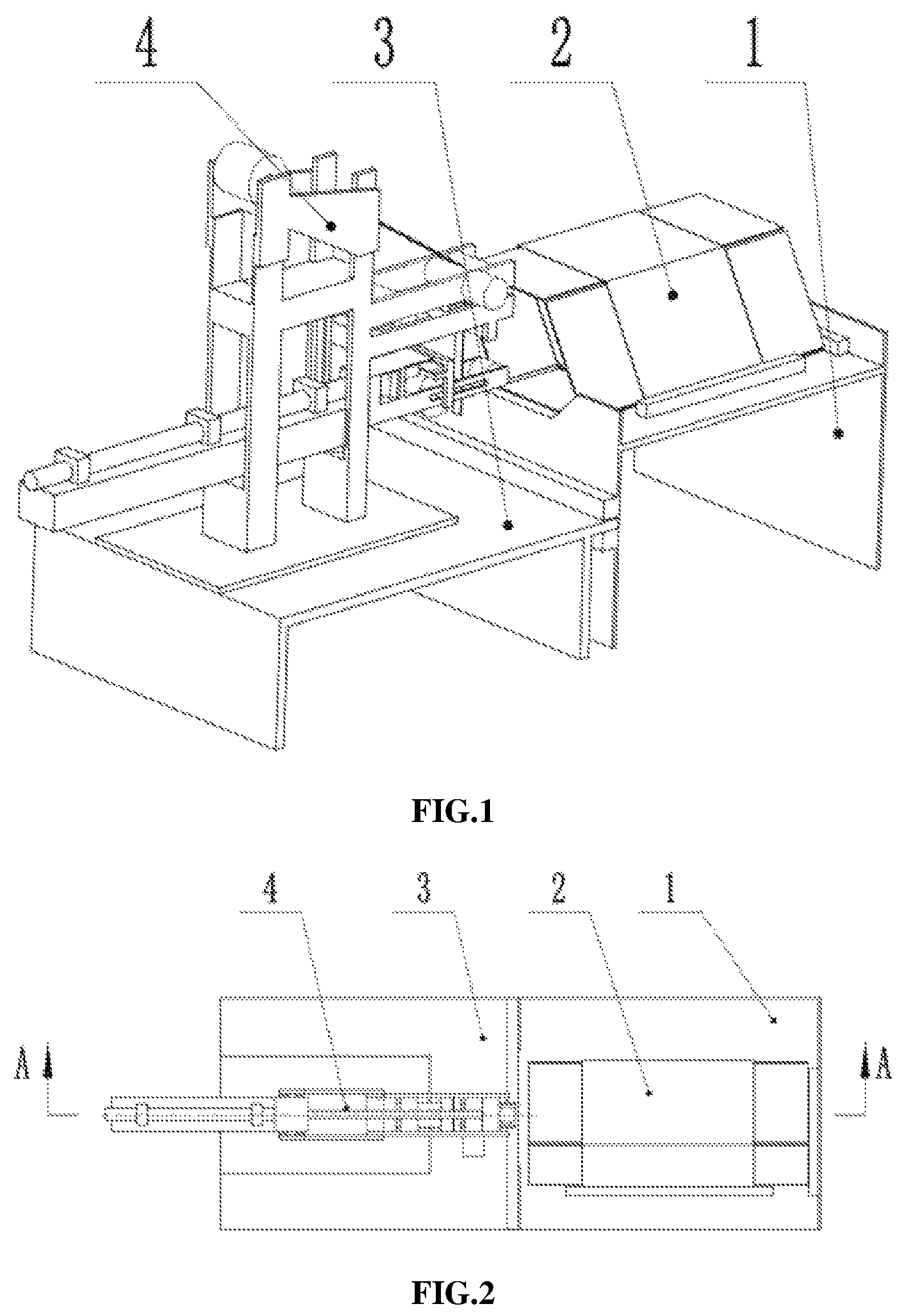 Patent US12098047 — Cantilever type plane automatic adhesive tape pasting device — Figure 1