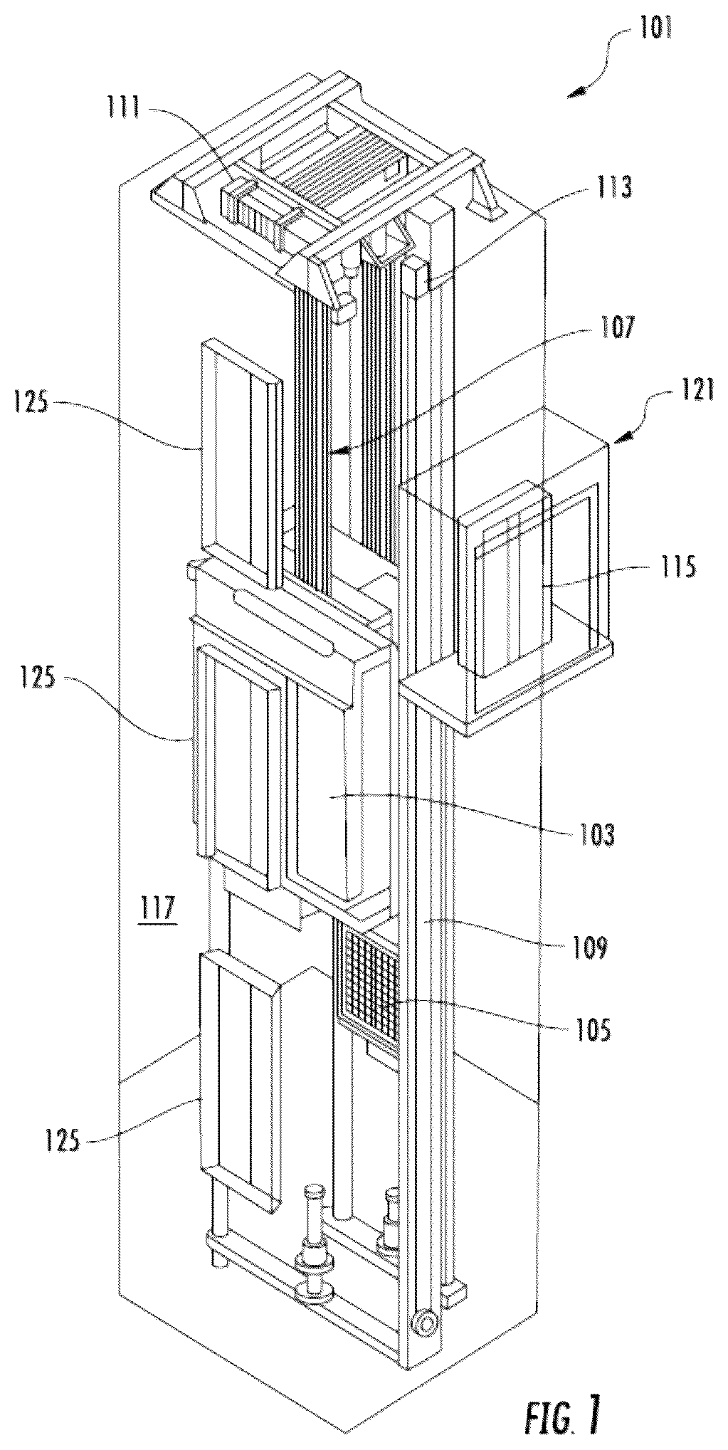 Patent US12098057 — Validation of elevator call passenger boarding — Figure 1
